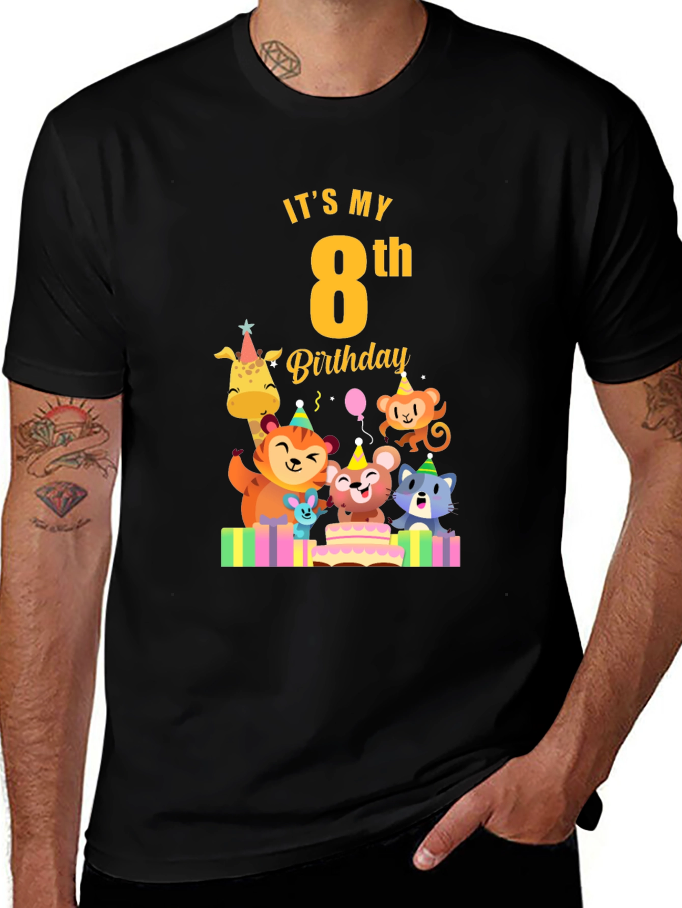 Its My 8th Birthday T-Shirt - Animal Party