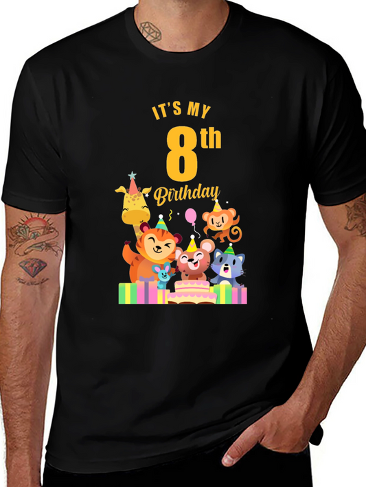 Its My 8th Birthday T-Shirt - Animal Party