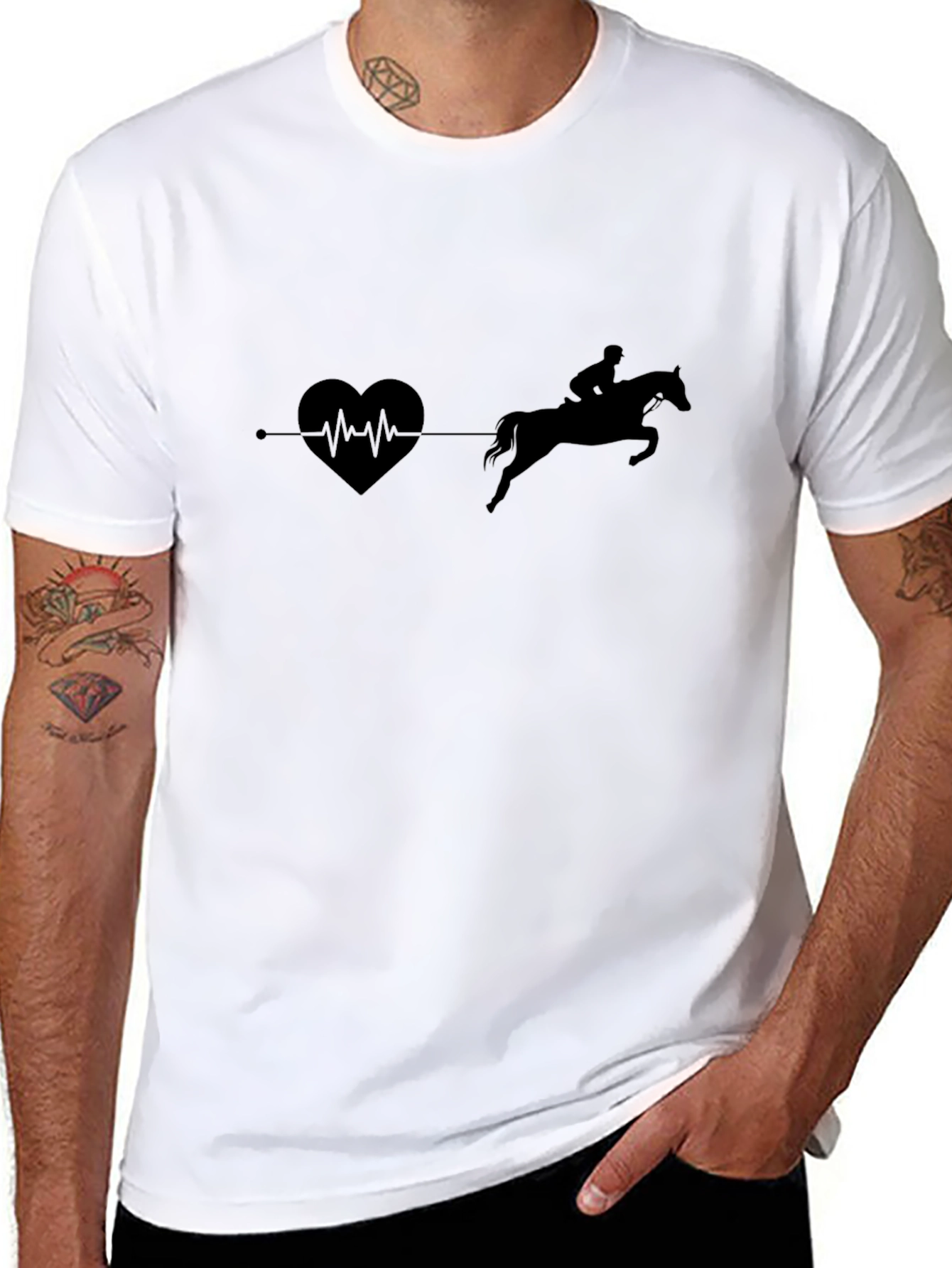 Heartbeat Horse Riding T-Shirt