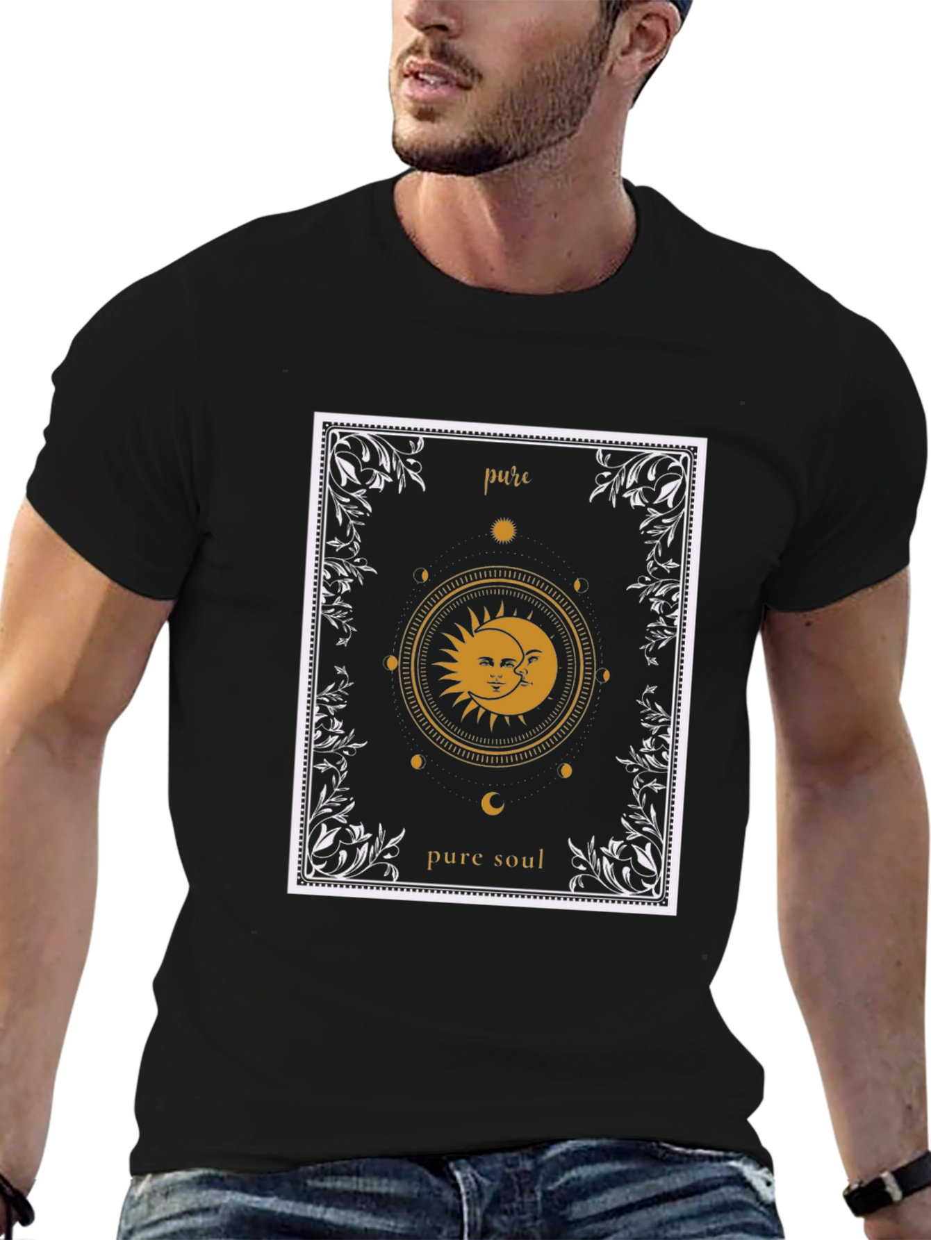 Pure Soul Graphic T-Shirt - Sun & Moon Design