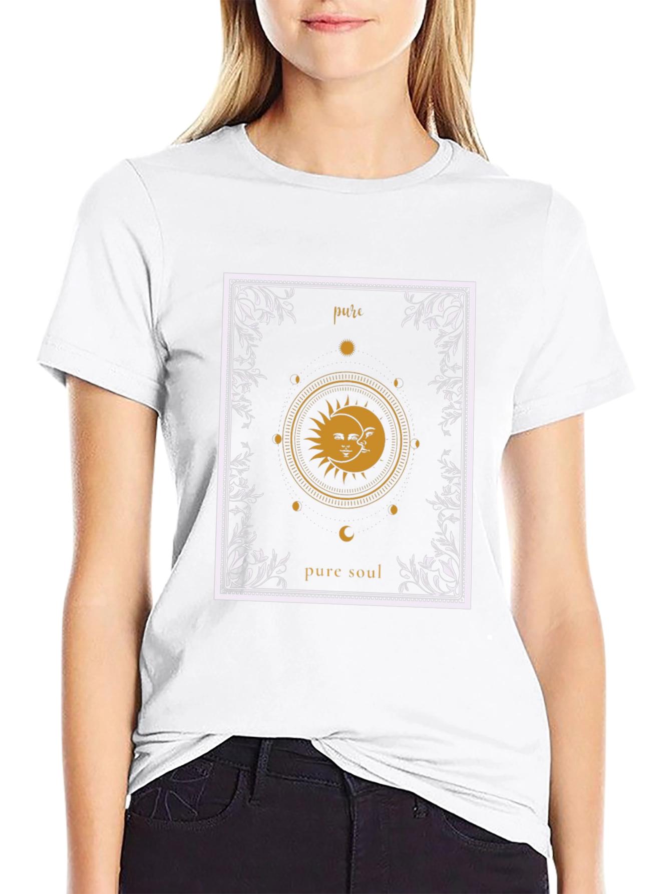 Pure Soul Graphic T-Shirt - Sun & Moon Design