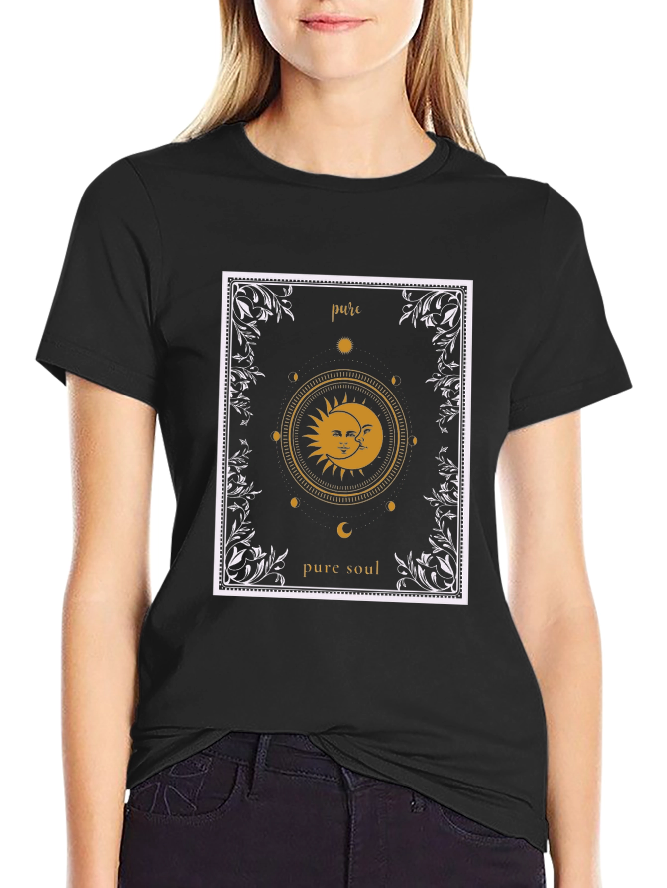Pure Soul Graphic T-Shirt - Sun & Moon Design