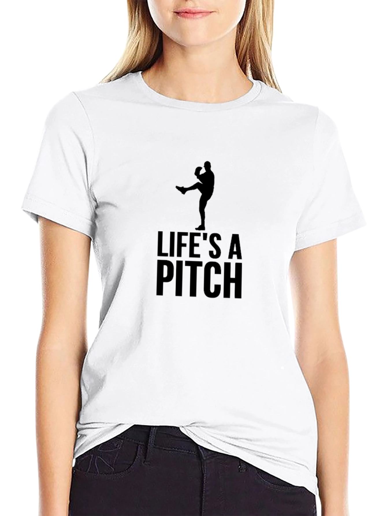 Lifes a Pitch Graphic Tee - Baseball T-Shirt