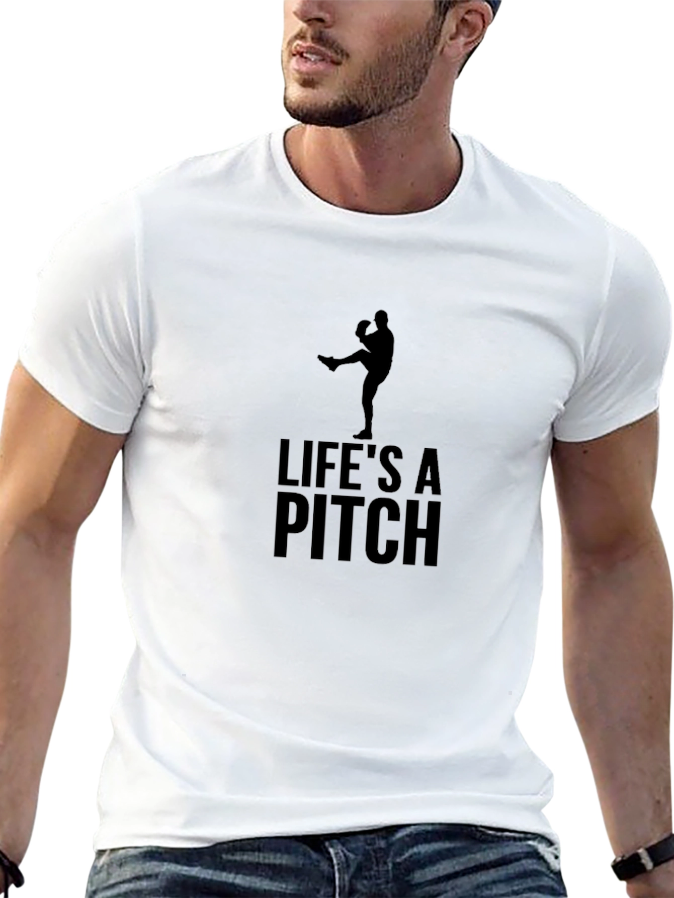 Lifes a Pitch Graphic Tee - Baseball T-Shirt