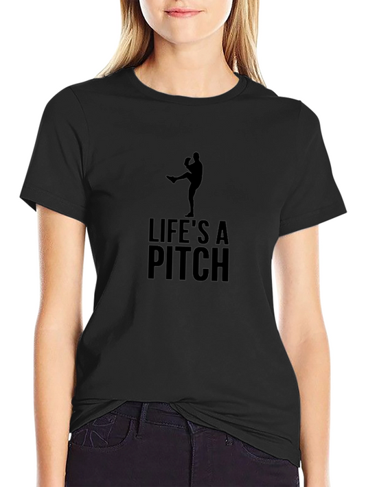 Lifes a Pitch Graphic Tee - Baseball T-Shirt