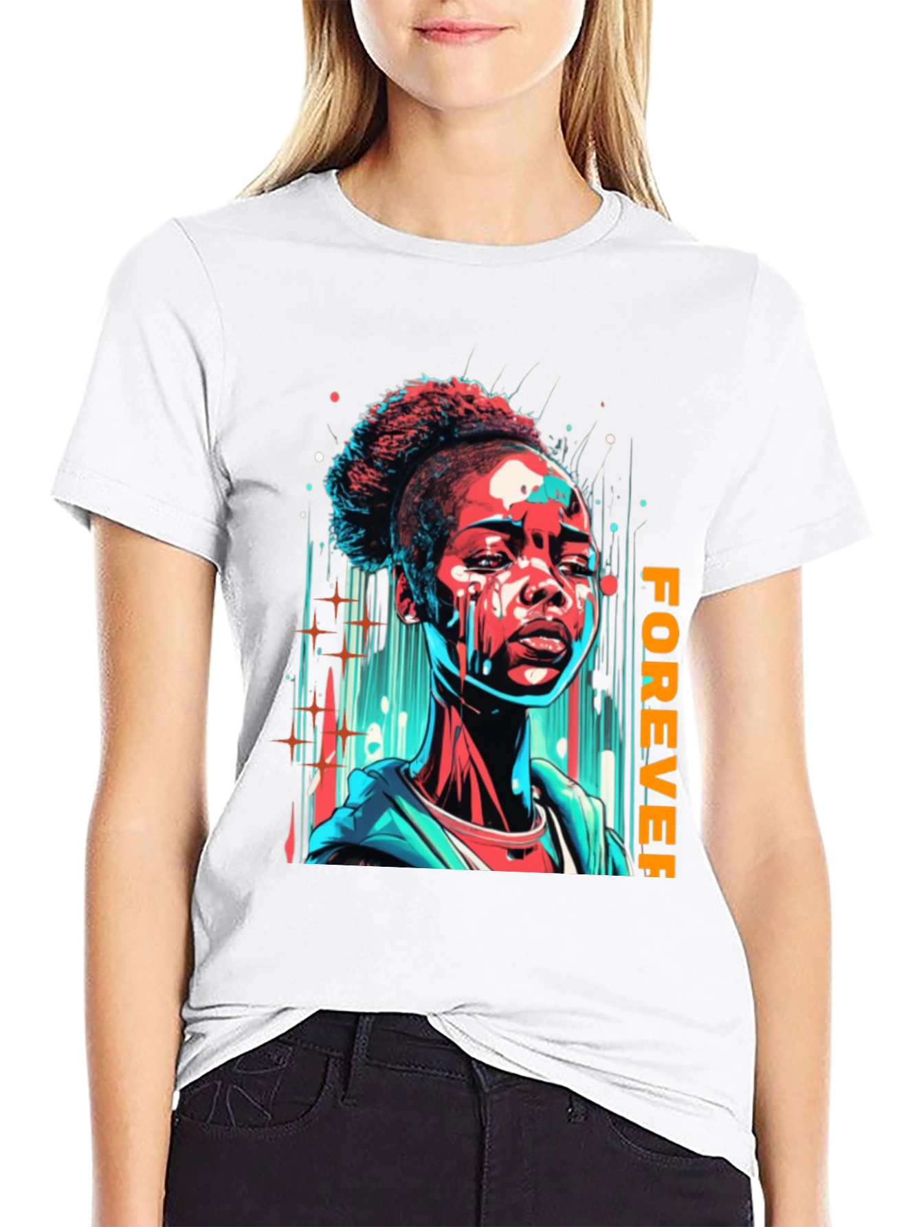 Forever Graphic Print Black T-Shirt