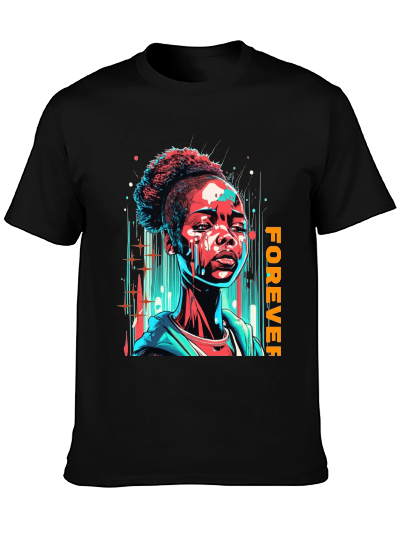 Forever Graphic Print Black T-Shirt