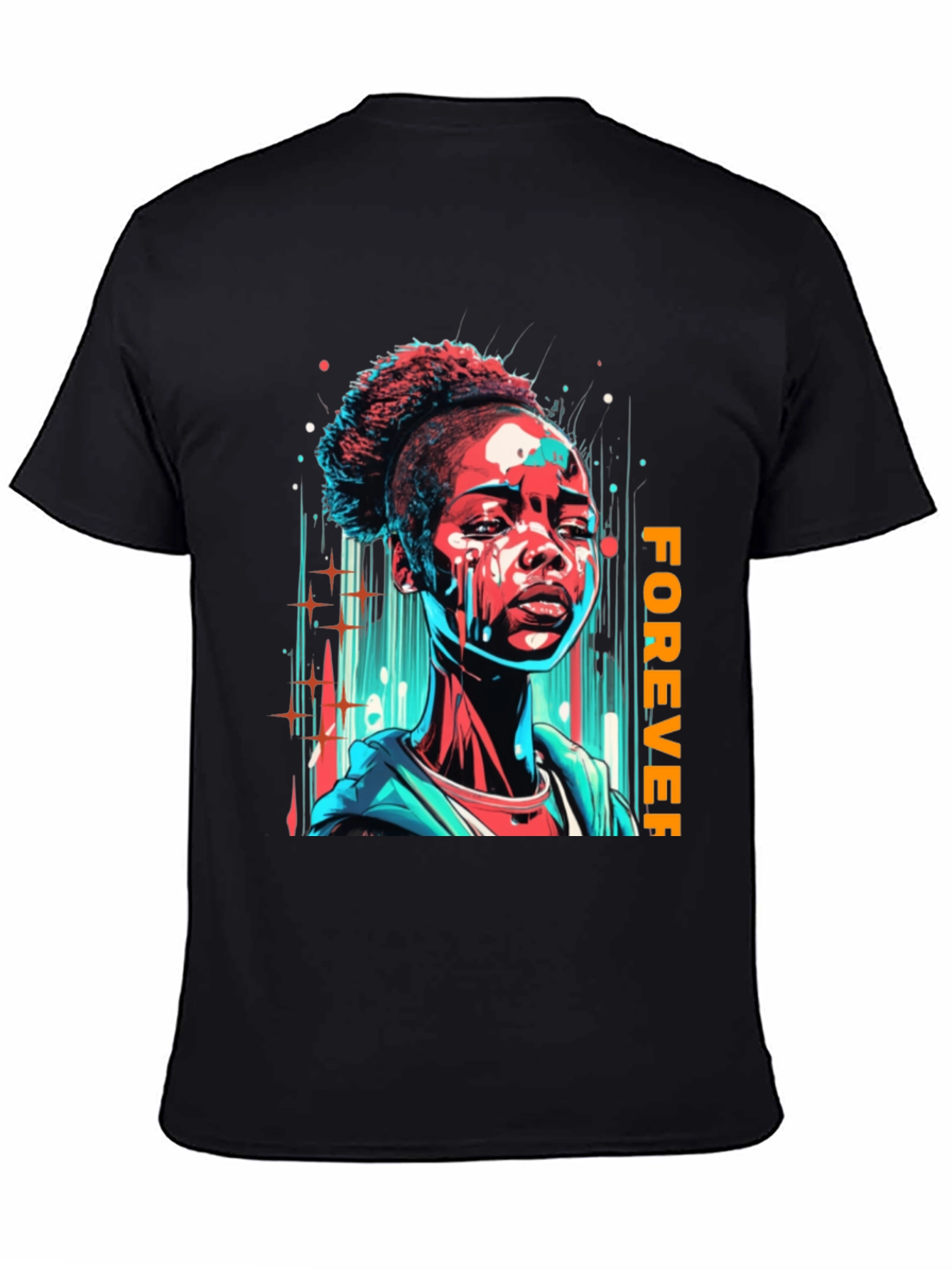 Forever Graphic Print Black T-Shirt