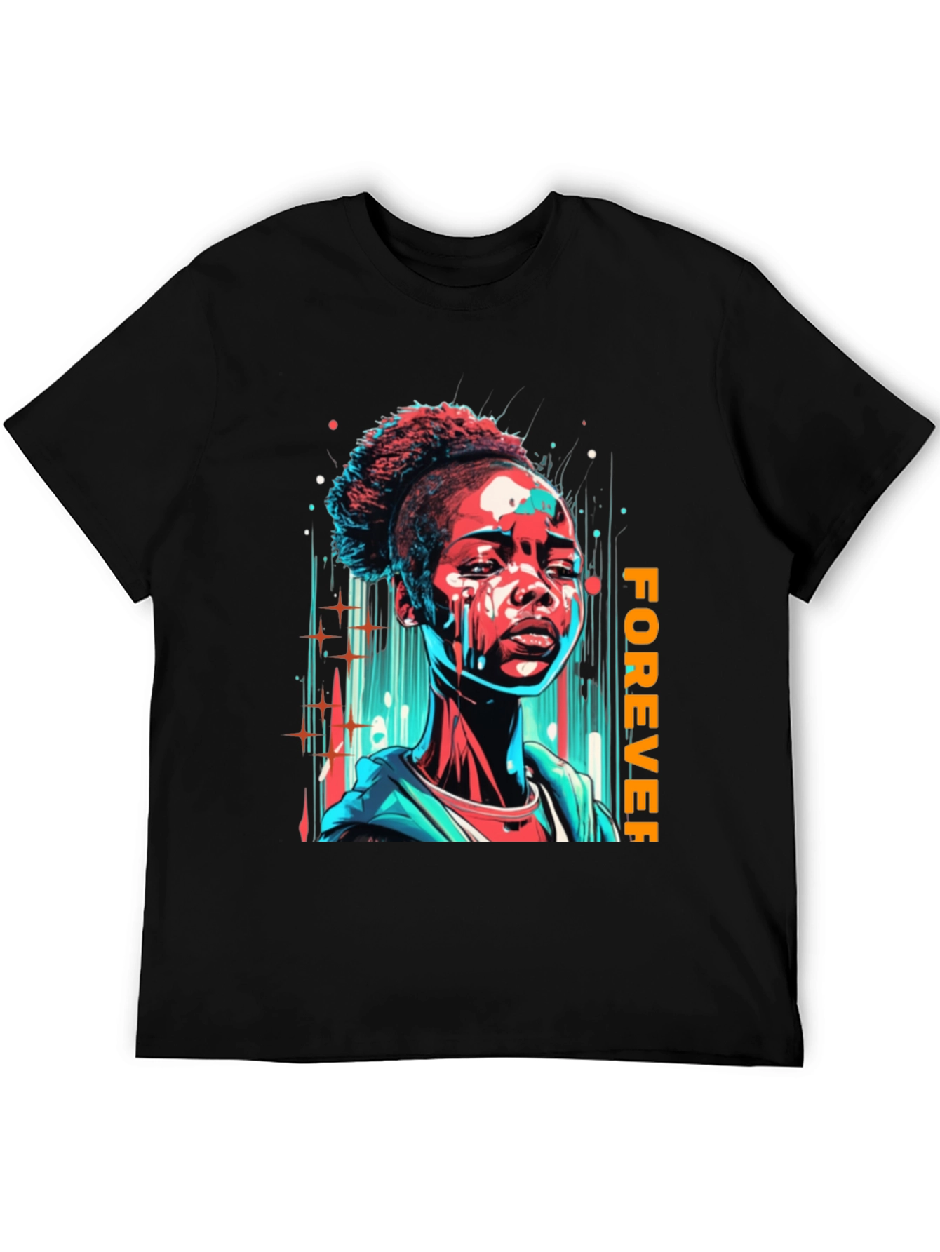 Forever Graphic Print Black T-Shirt