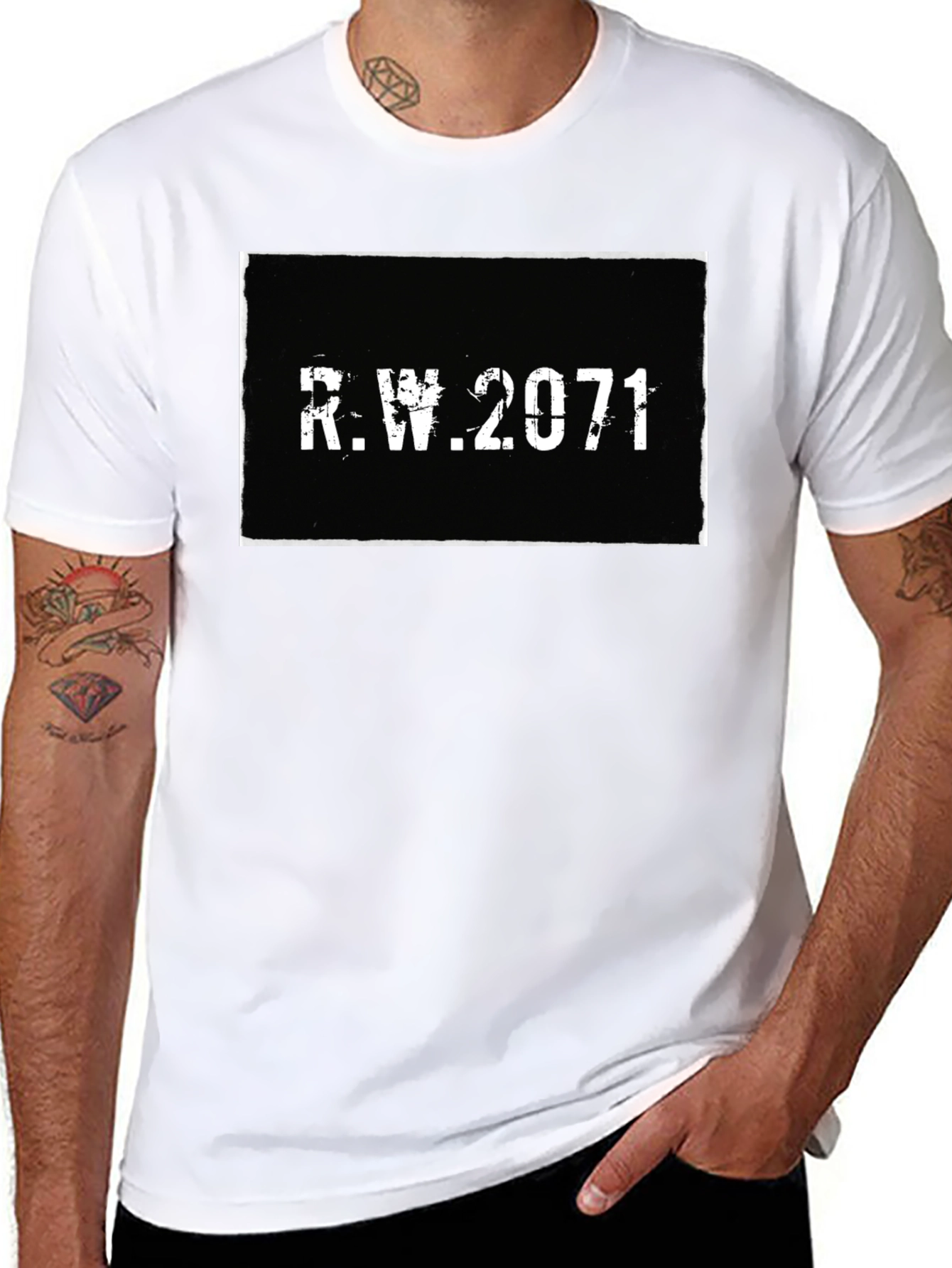 R.W. 2071 Graphic Tee - Retro Style Black T-Shirt