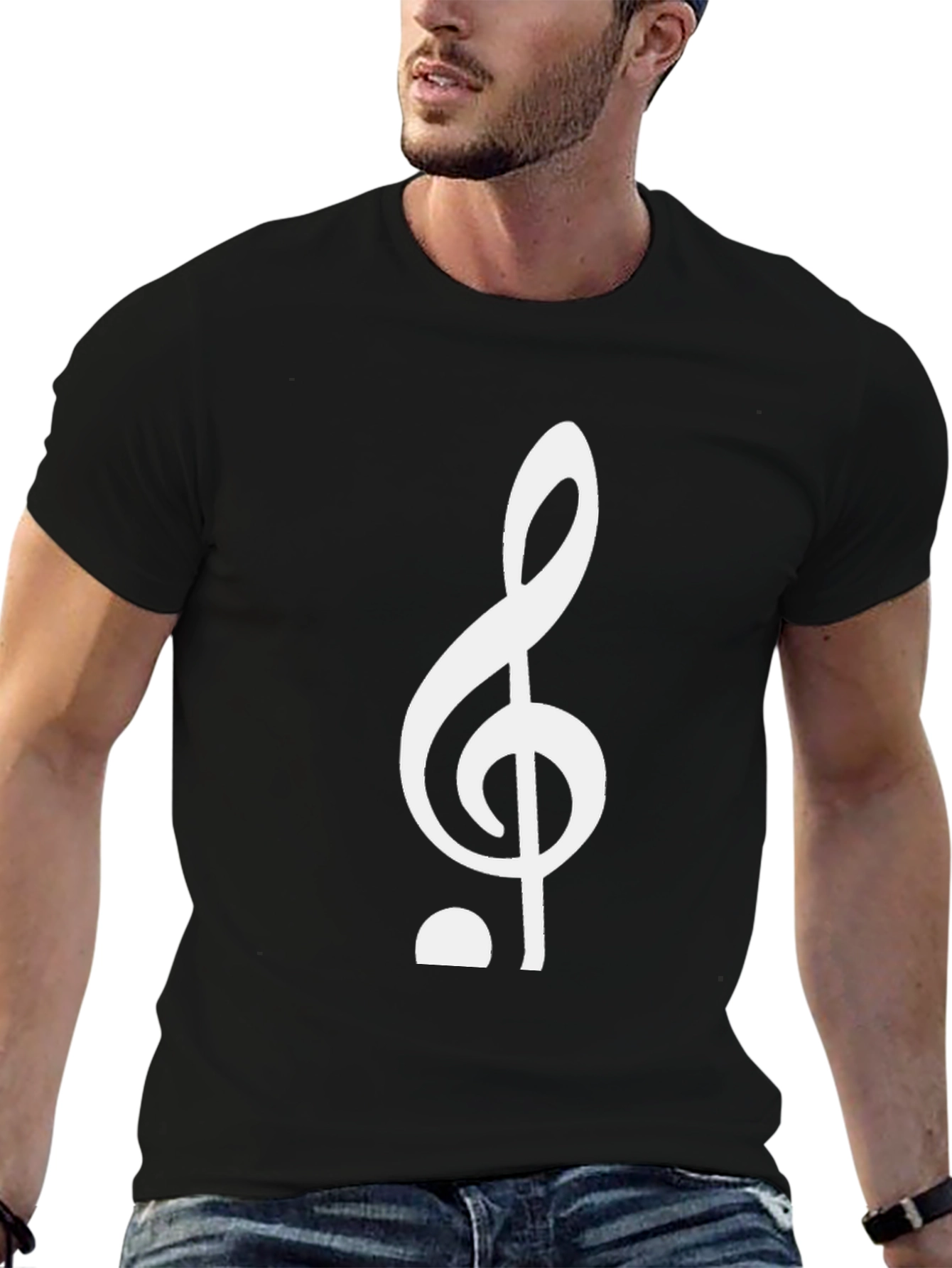 Treble Clef Graphic T-Shirt - Black