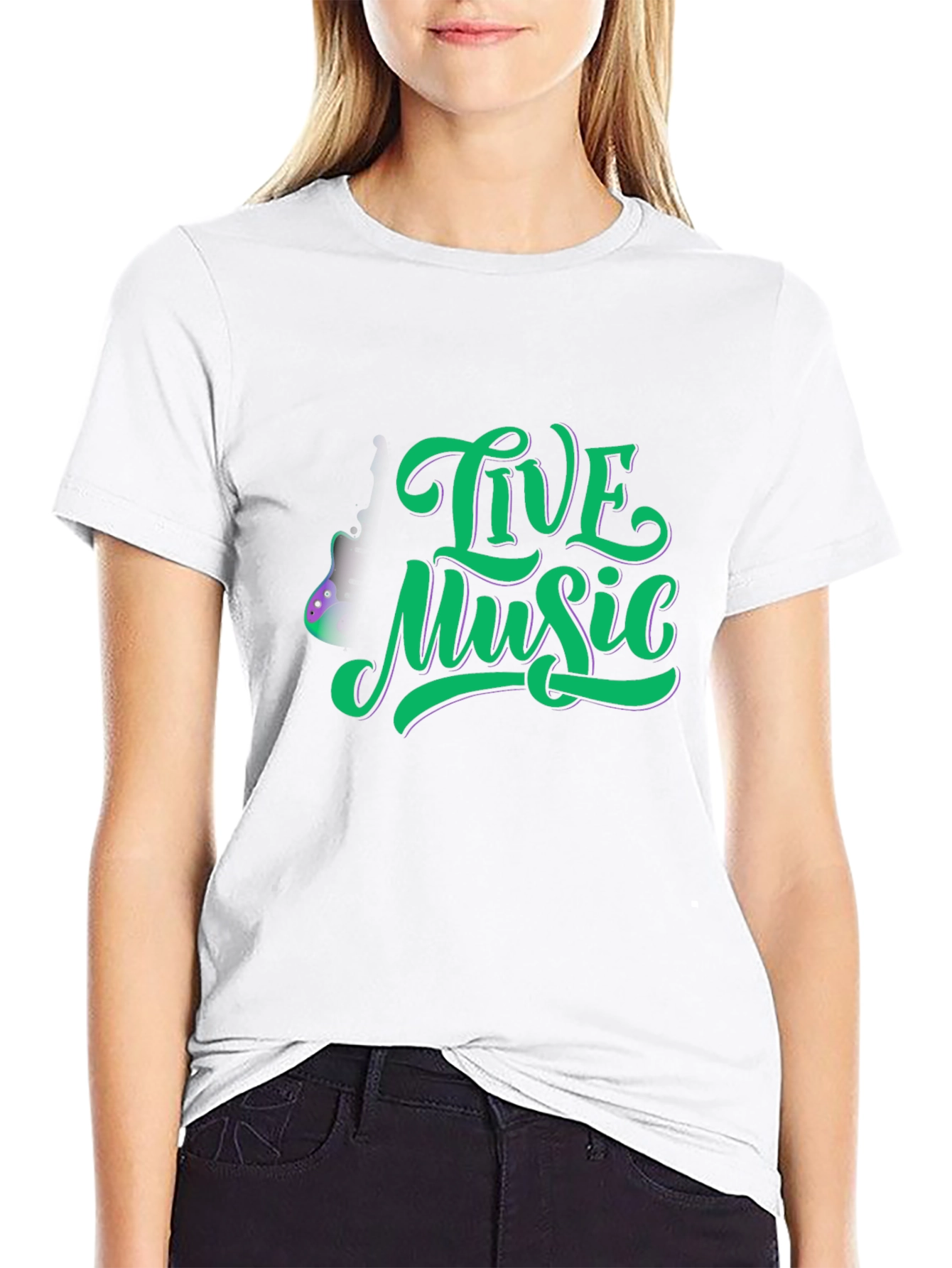 Live Music Graphic Tee - Classic Black Cotton T-Shirt