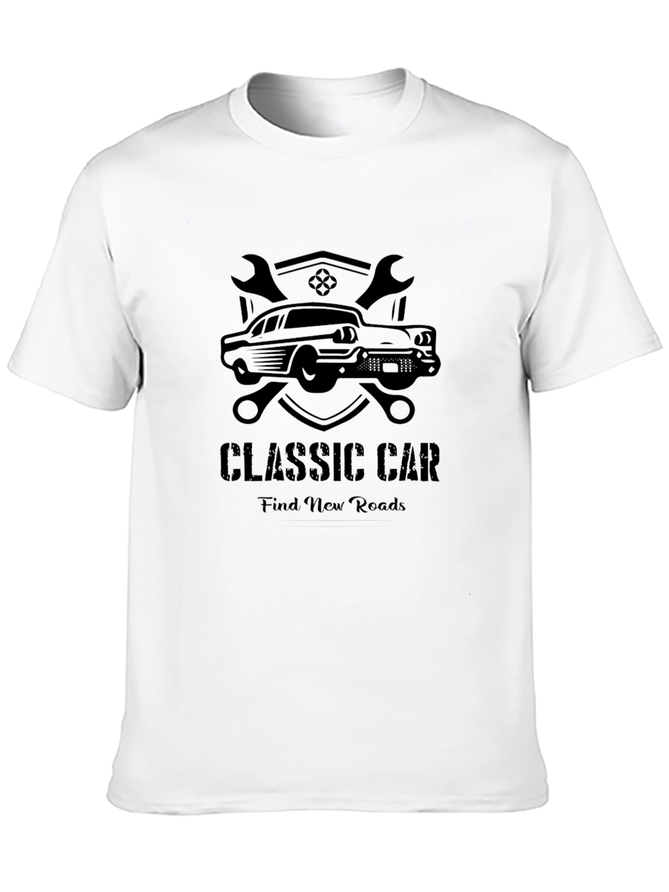 Classic Car Black Graphic T-Shirt