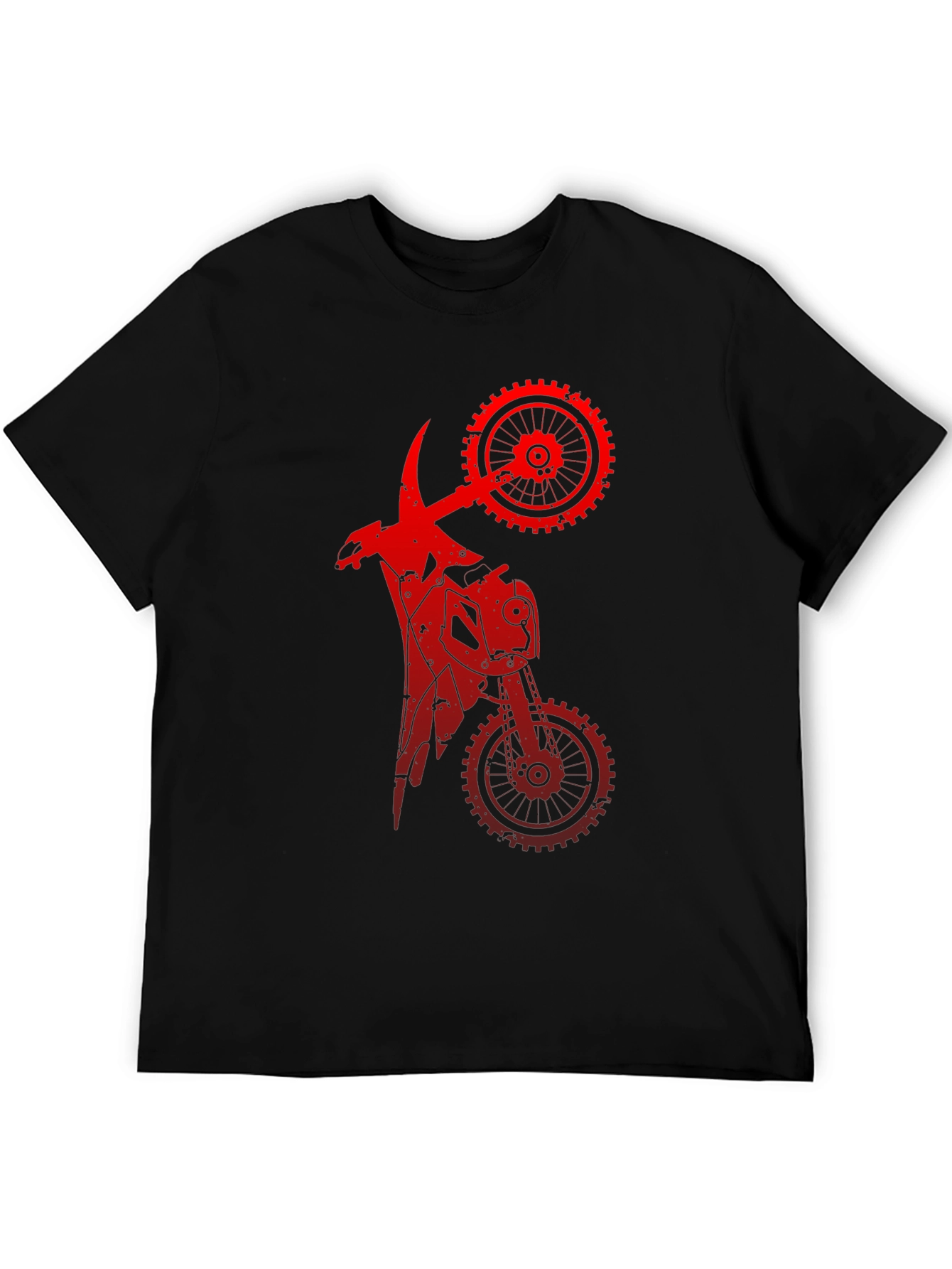 Red Mechanical Motorcycle Graphic Tee