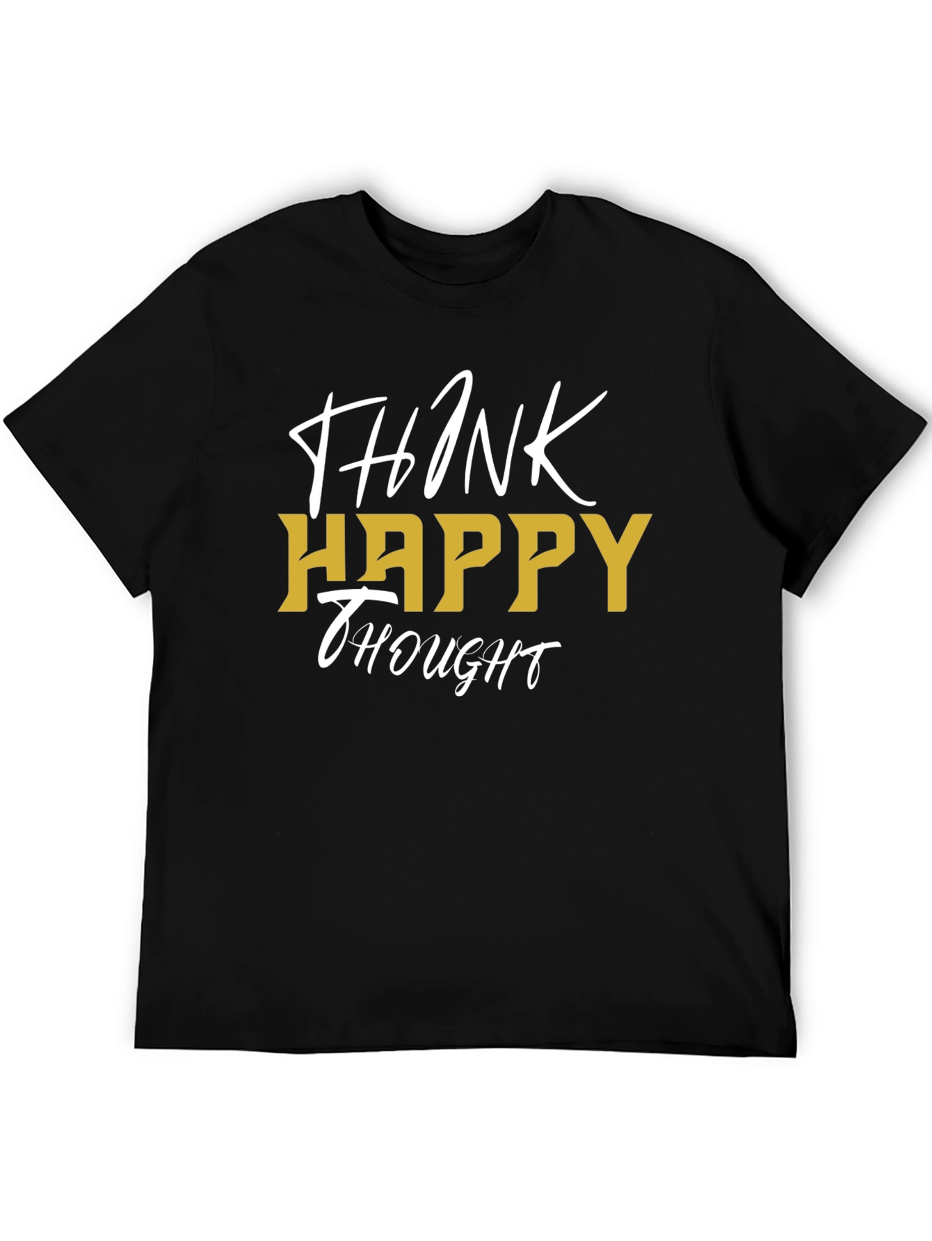 Think Happy Thought Black Graphic Tee