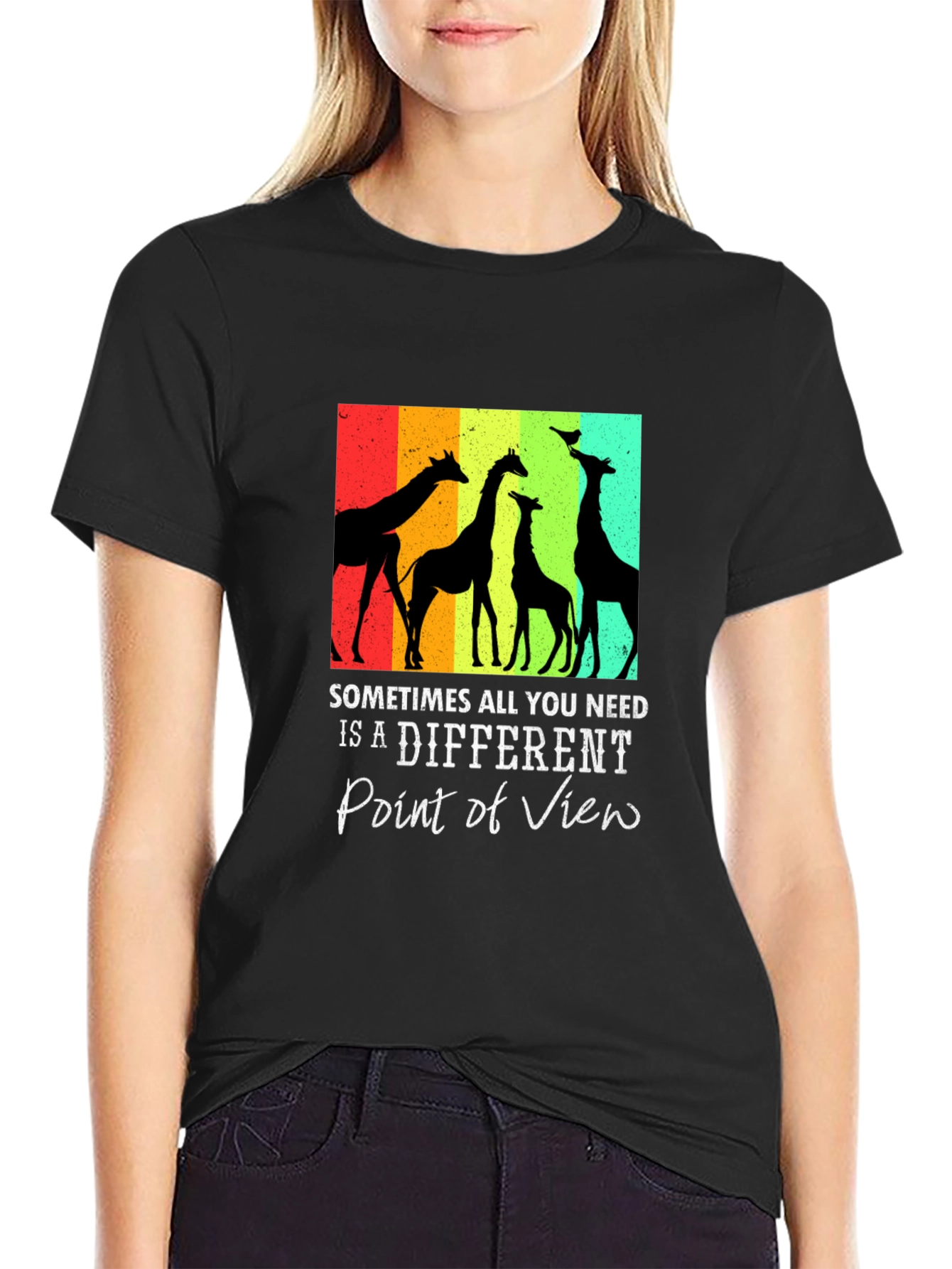 Giraffe Silhouette Graphic Tee - Sometimes All You Need