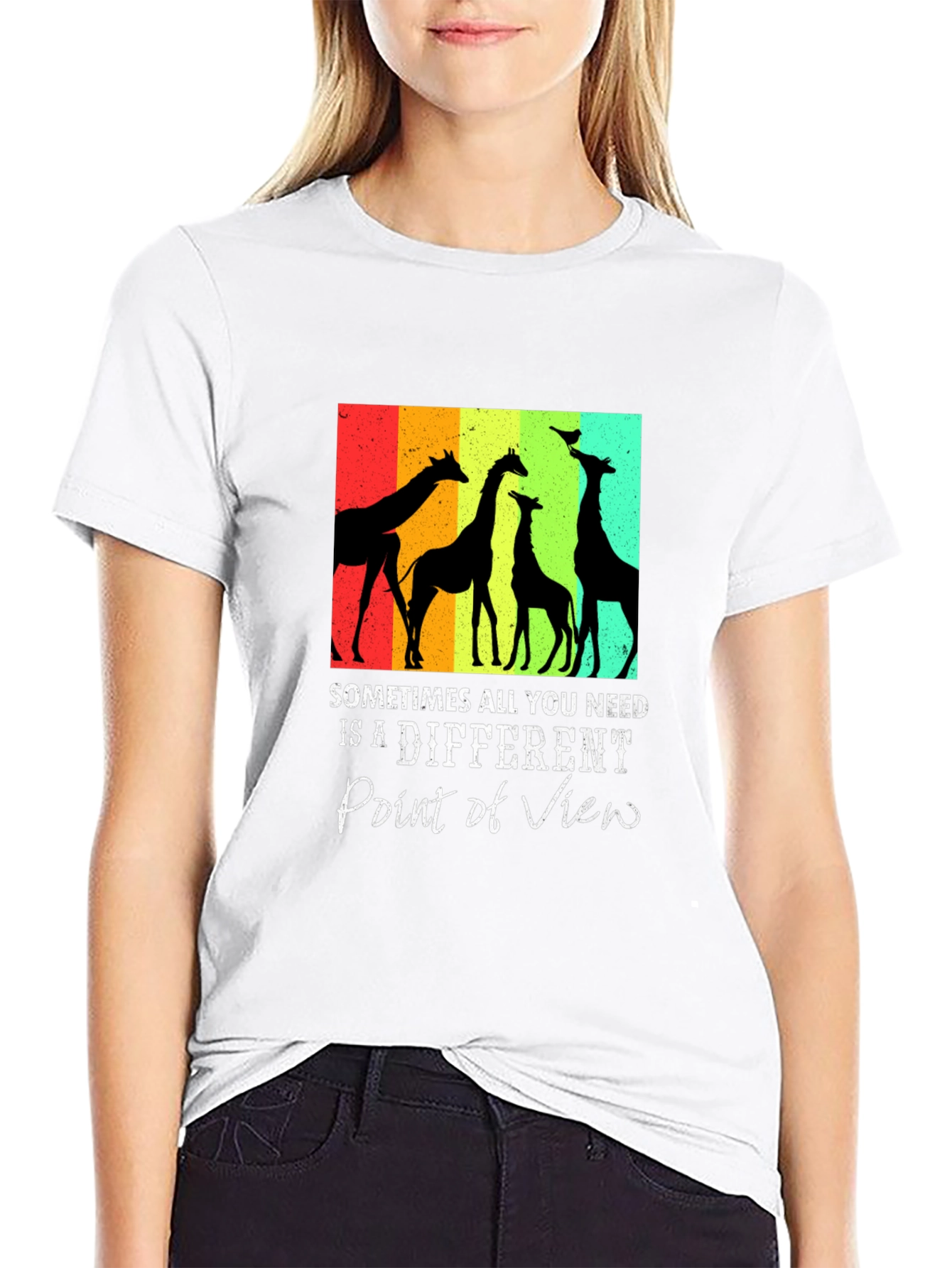 Giraffe Silhouette Graphic Tee - Sometimes All You Need