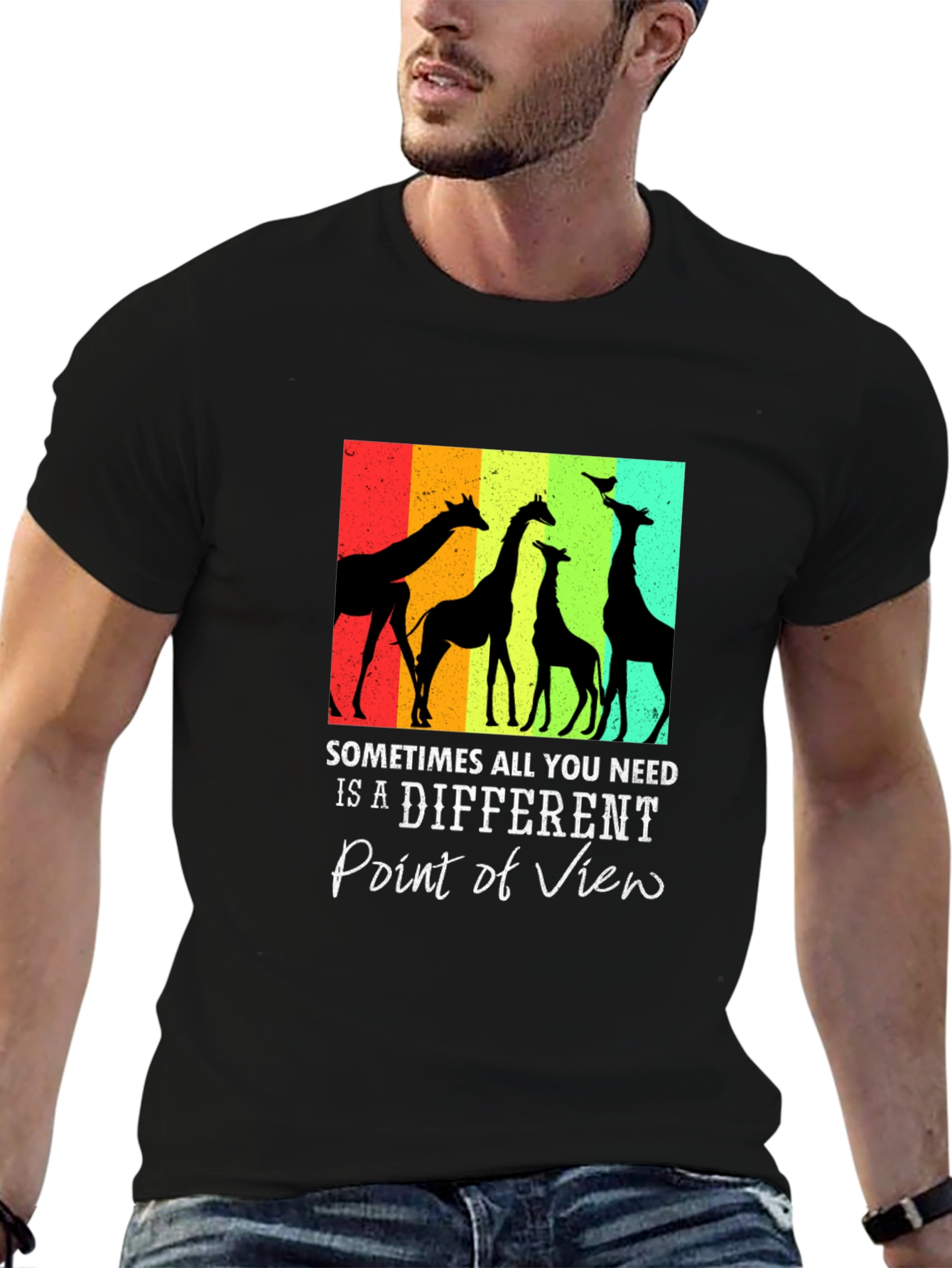 Giraffe Silhouette Graphic Tee - Sometimes All You Need