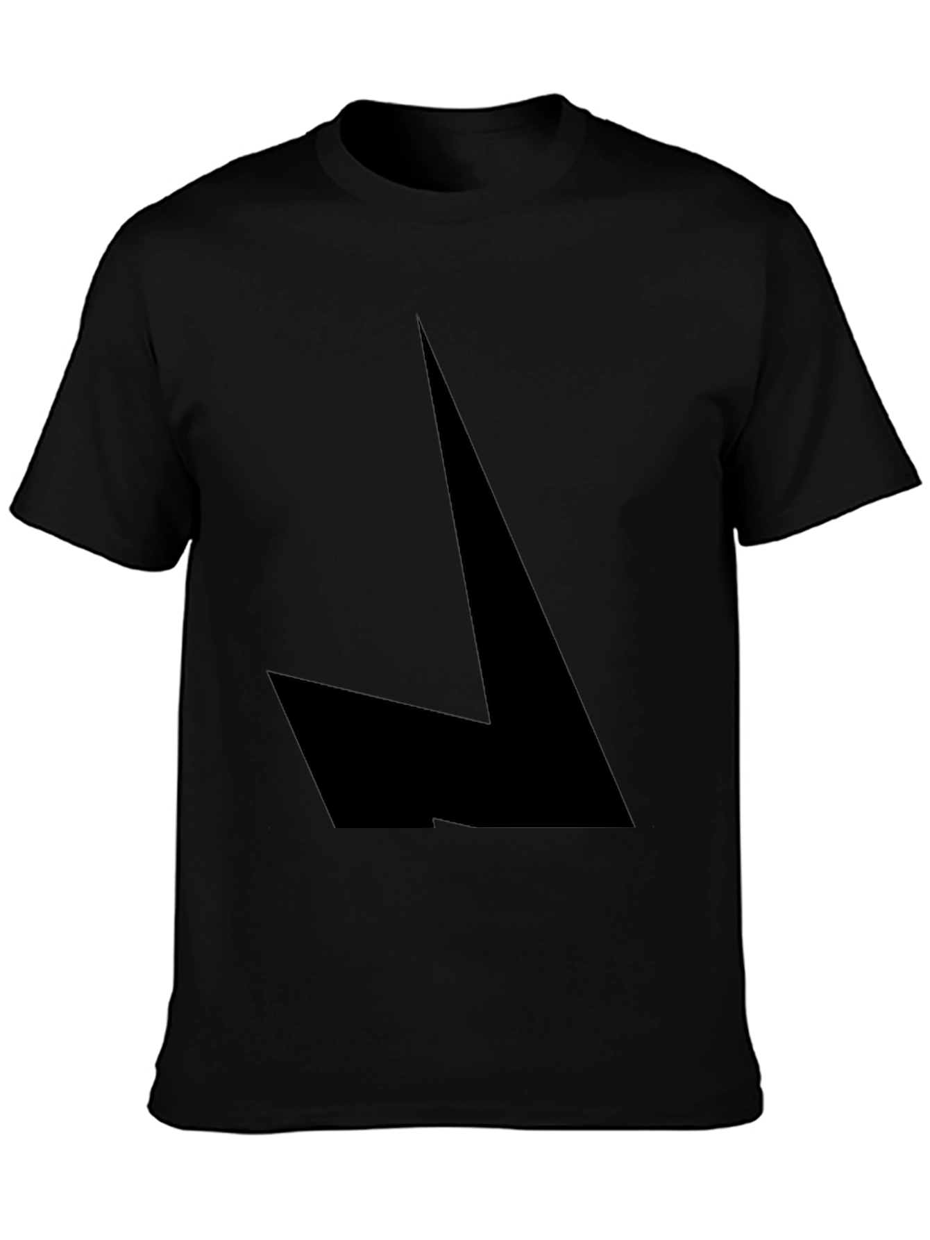 Mens Black Geometric Graphic Tee - Modern Style