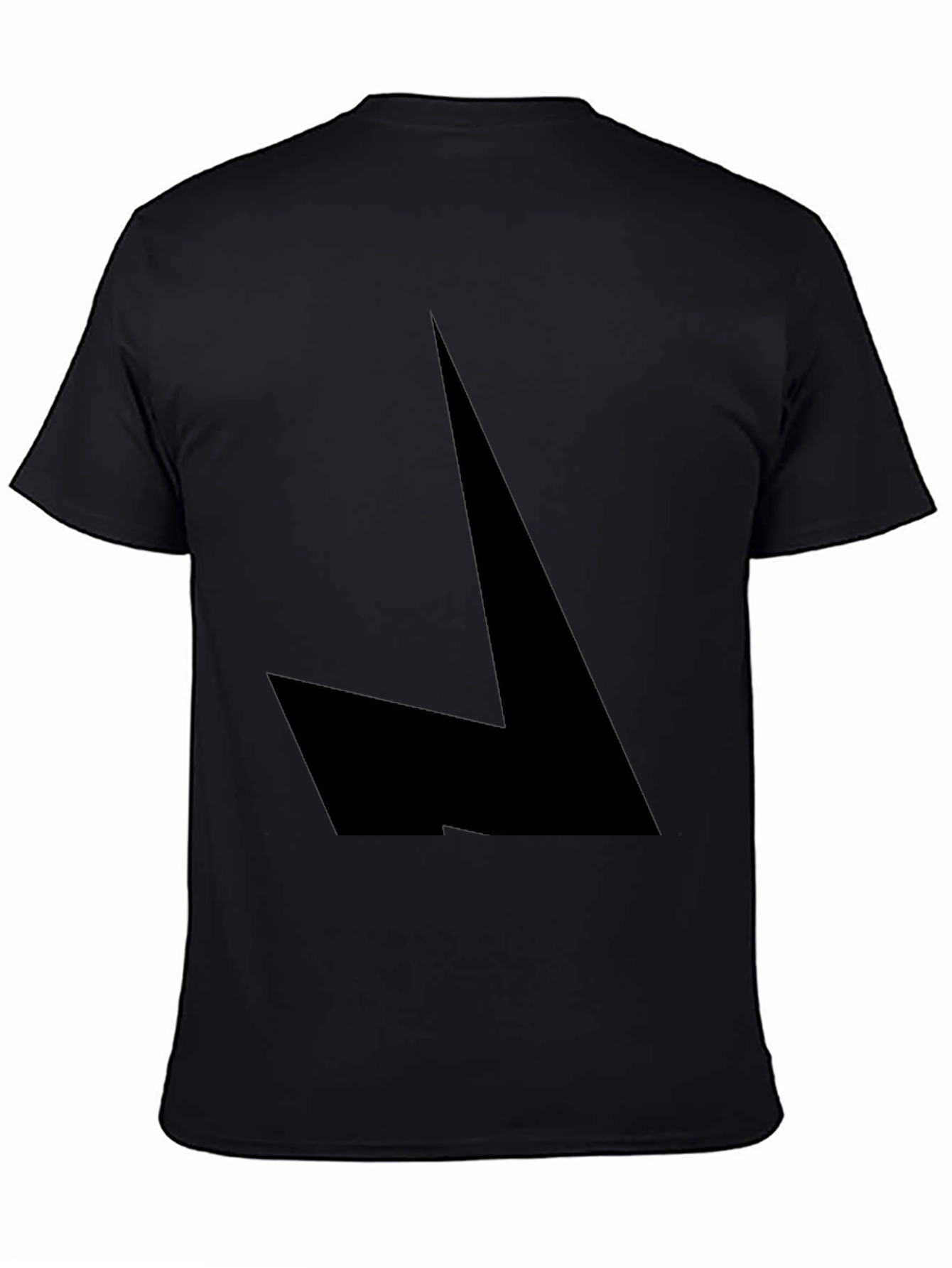 Mens Black Geometric Graphic Tee - Modern Style