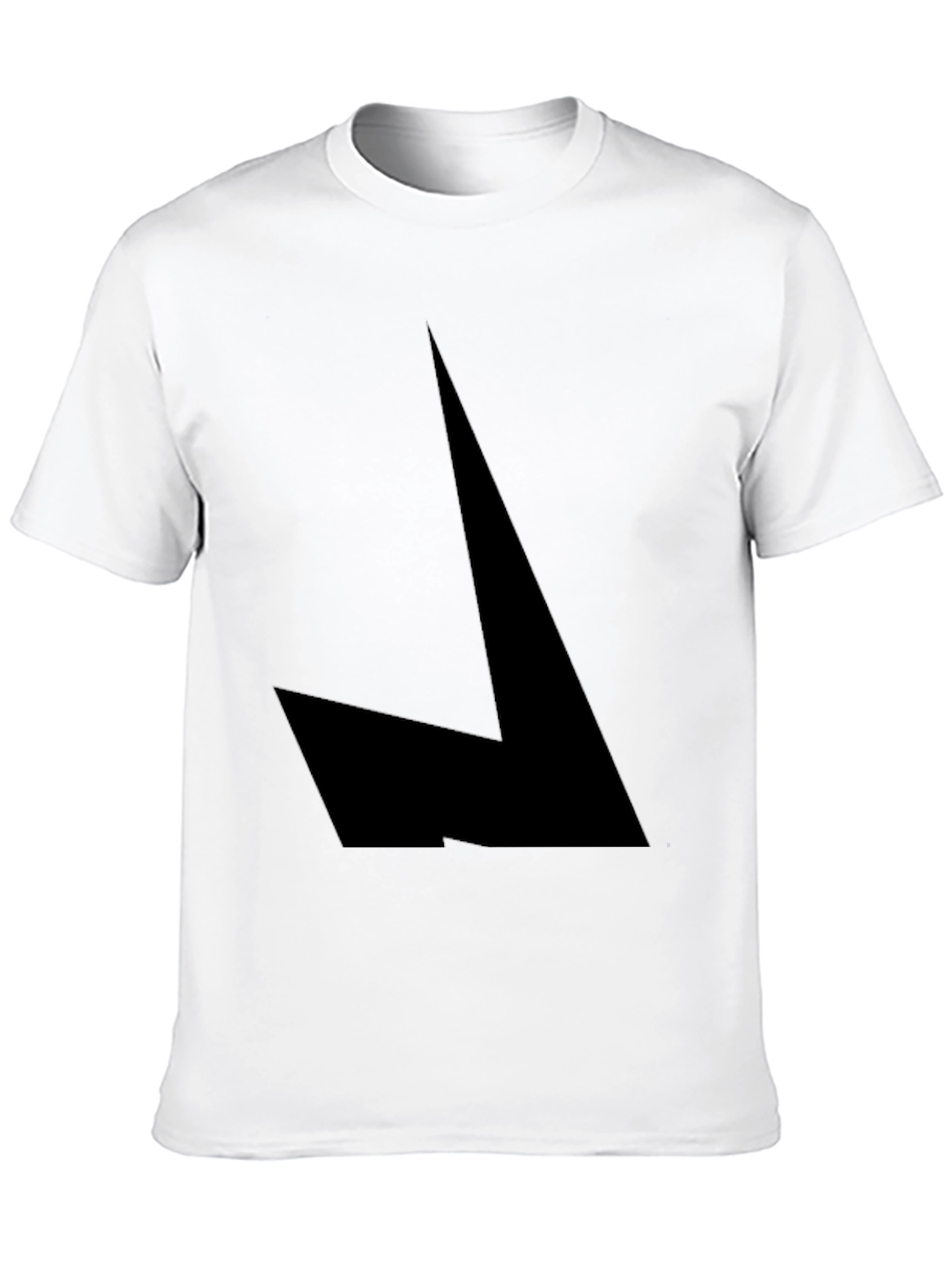 Mens Black Geometric Graphic Tee - Modern Style