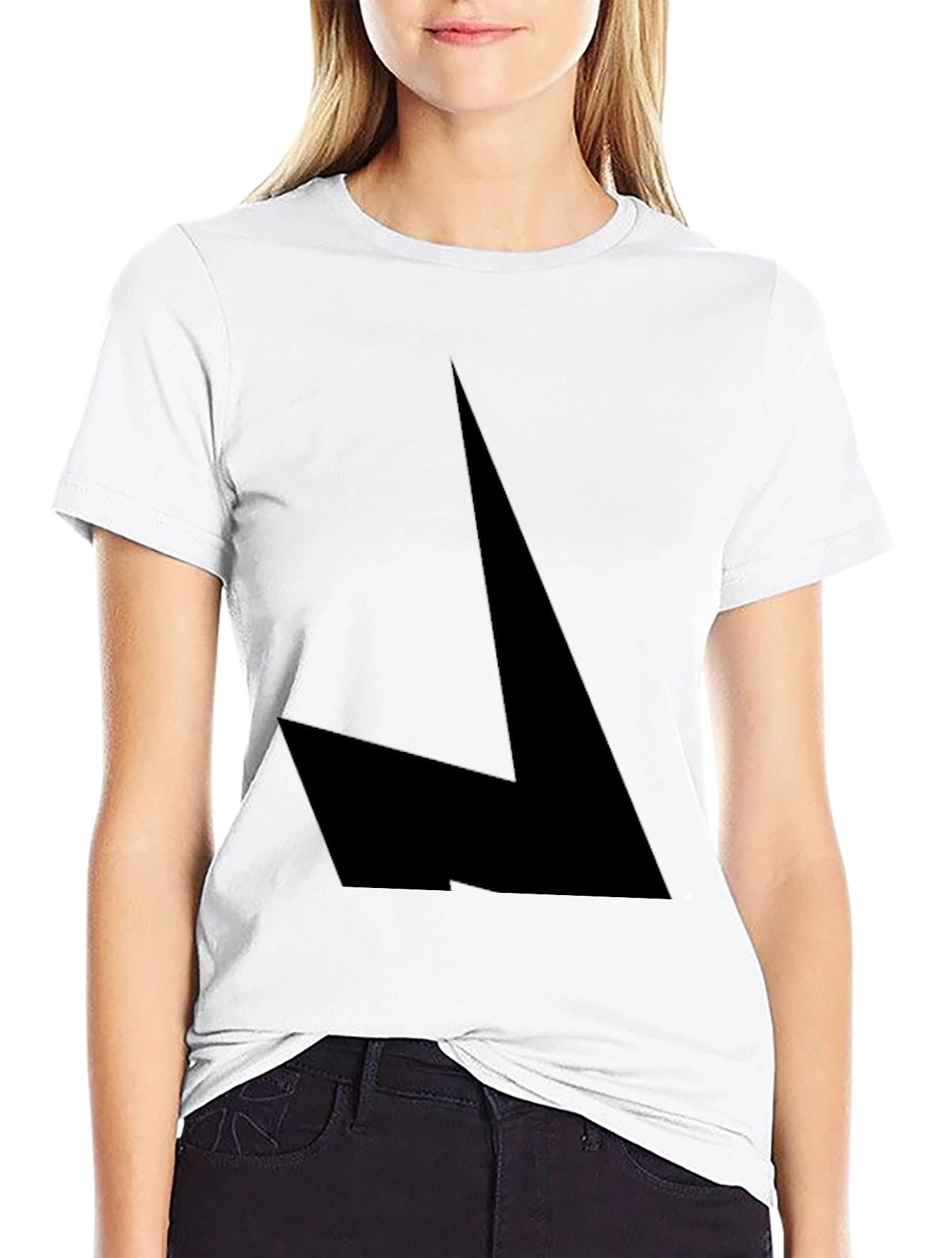 Mens Black Geometric Graphic Tee - Modern Style