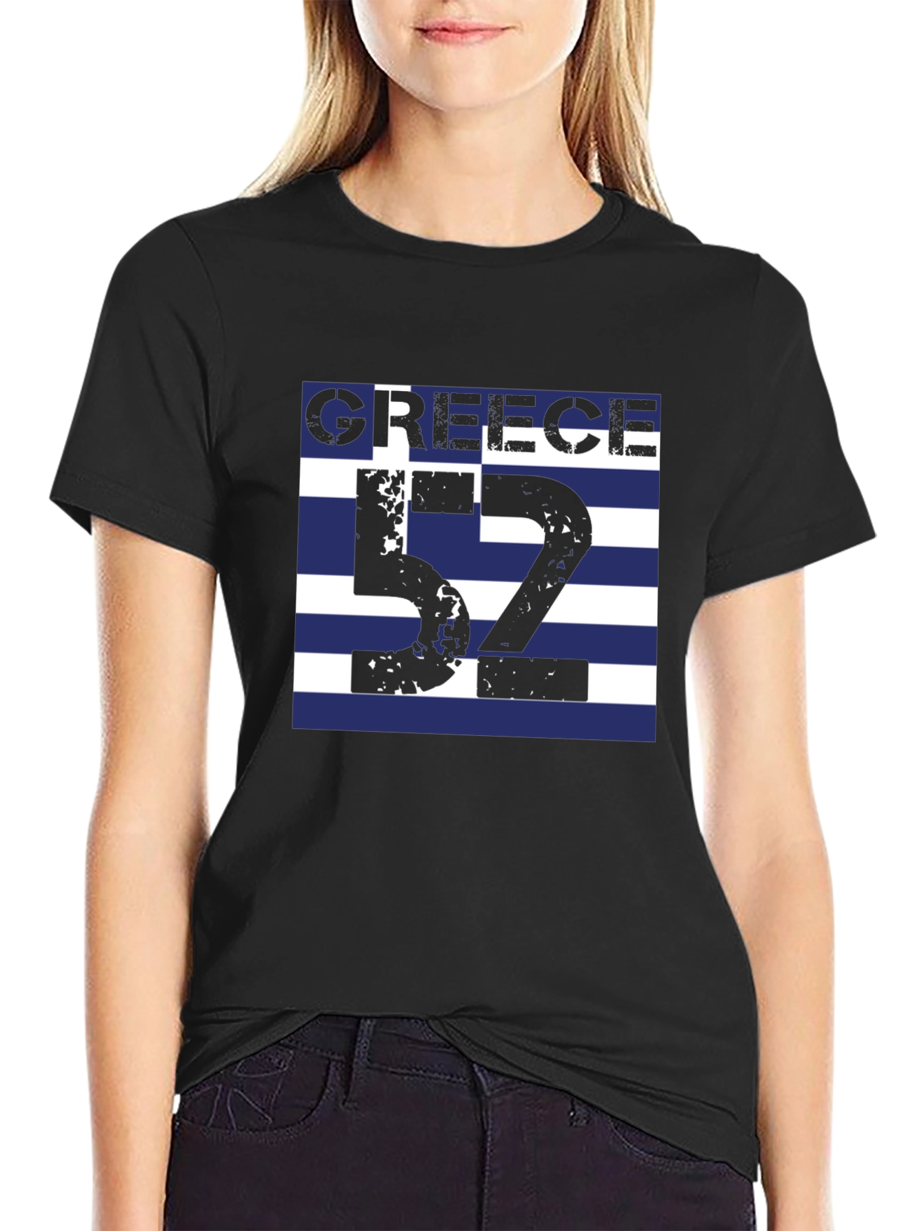 Greece Flag T-Shirt - Number 52 Greek Pride Tee