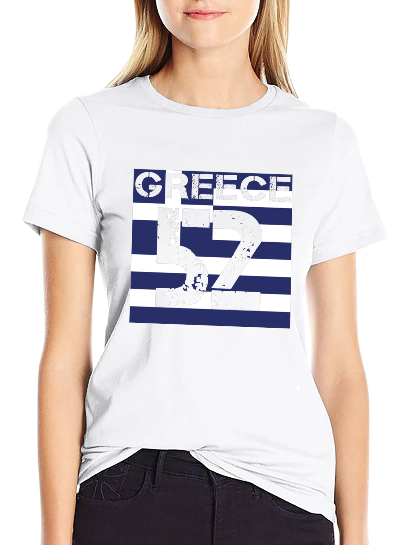 Greece Flag T-Shirt - Number 52 Greek Pride Tee
