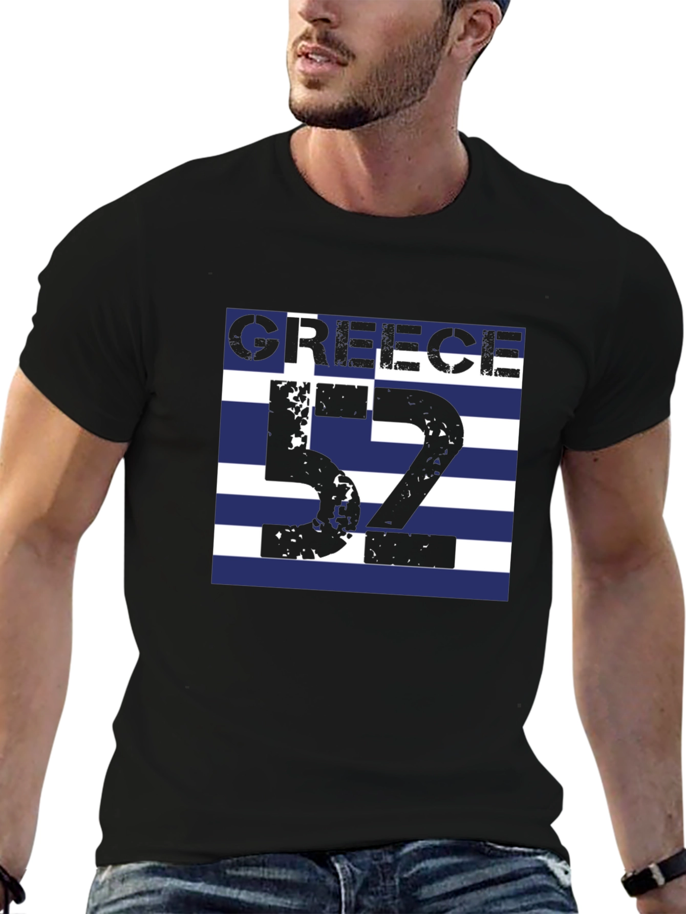 Greece Flag T-Shirt - Number 52 Greek Pride Tee