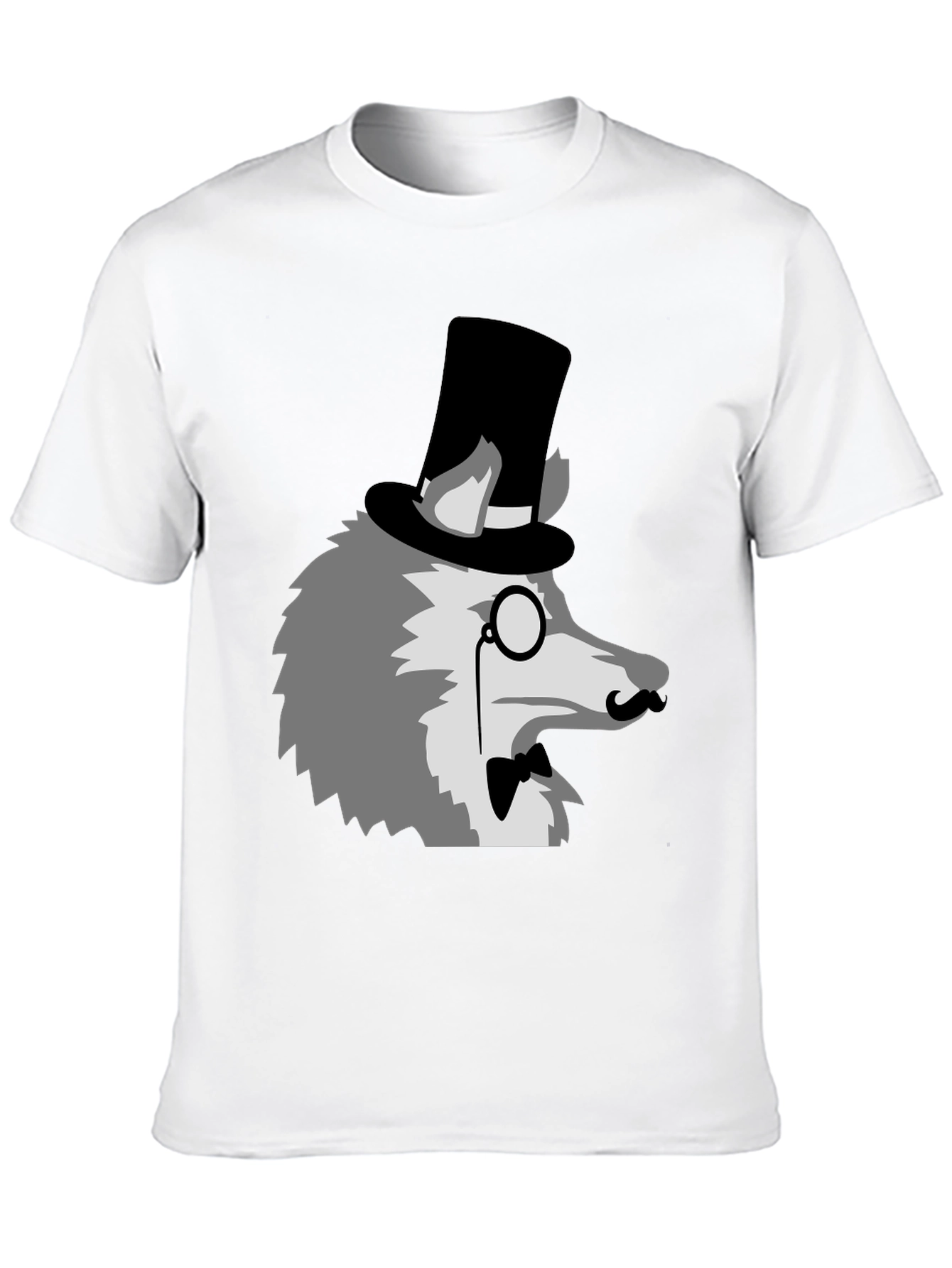 Gentleman Wolf Graphic Tee - Unique Animal Print Shirt