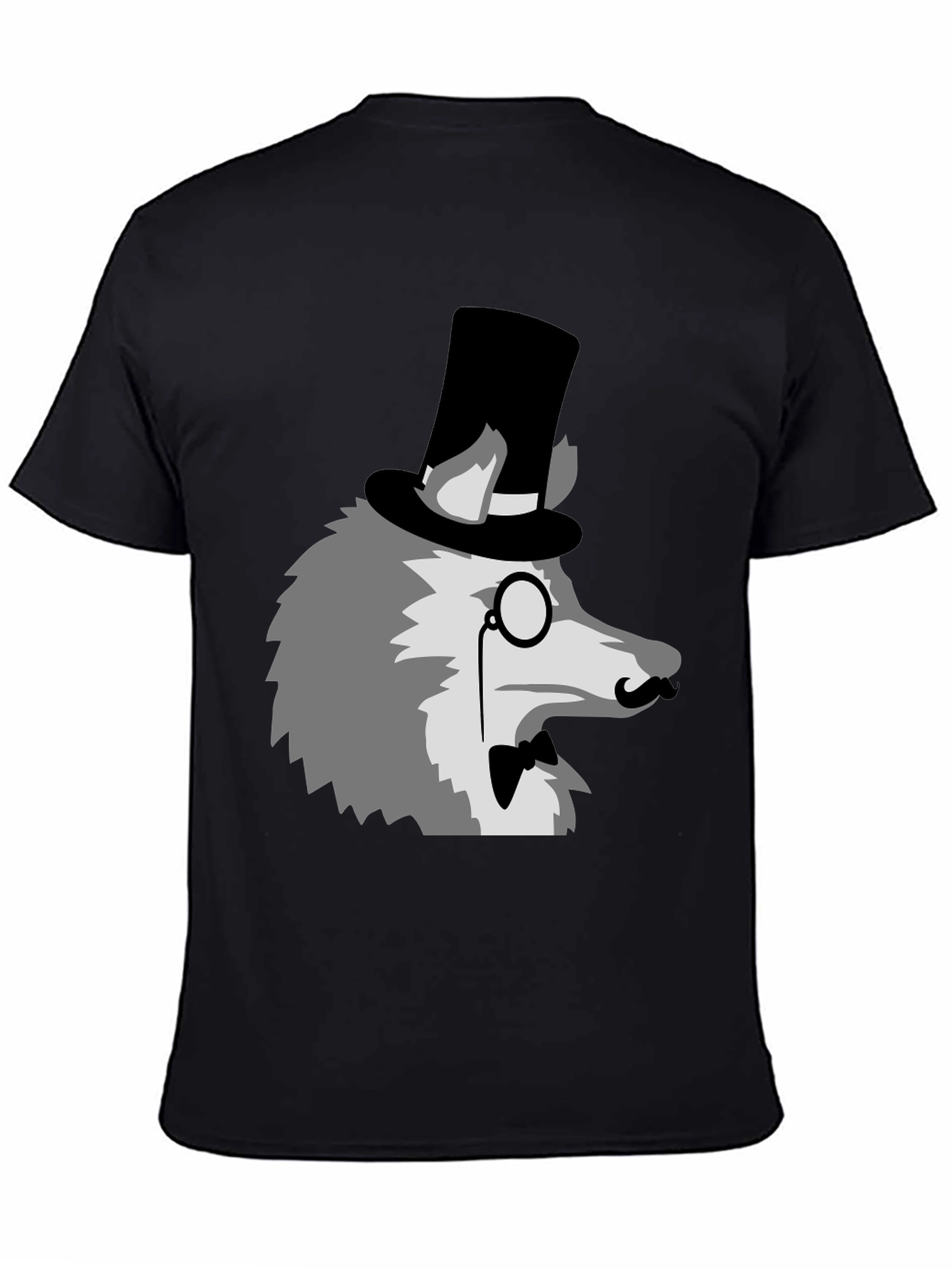 Gentleman Wolf Graphic Tee - Unique Animal Print Shirt