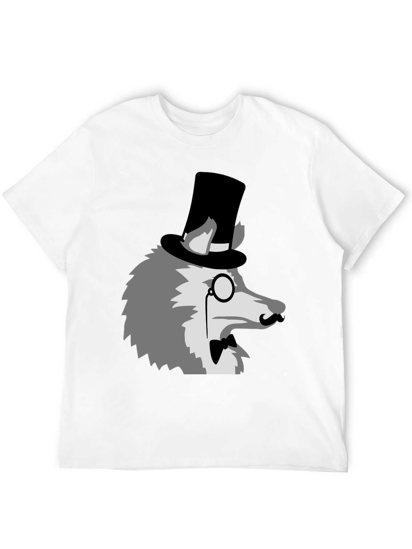 Gentleman Wolf Graphic Tee - Unique Animal Print Shirt