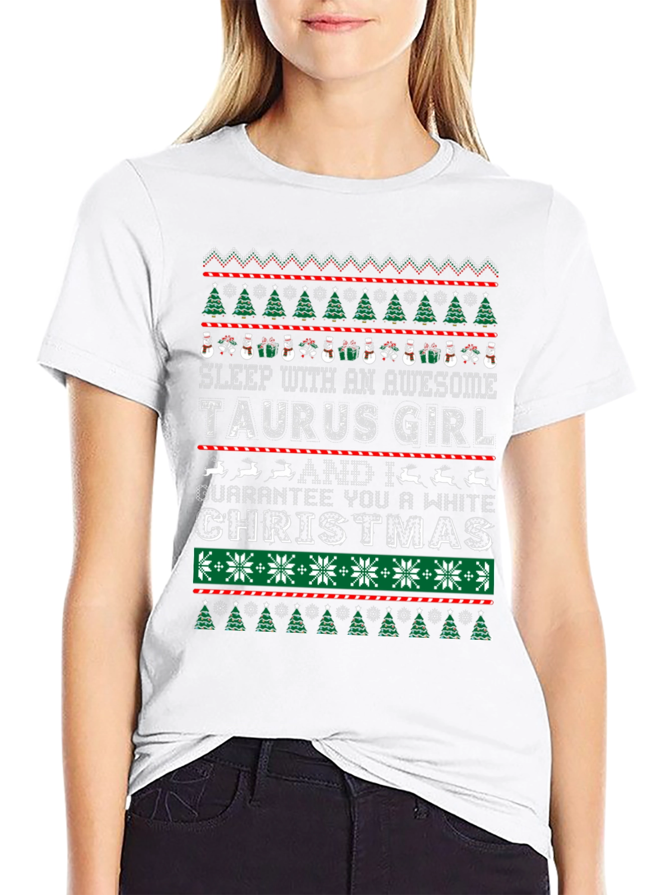 Awesome Taurus Girl Christmas T-Shirt