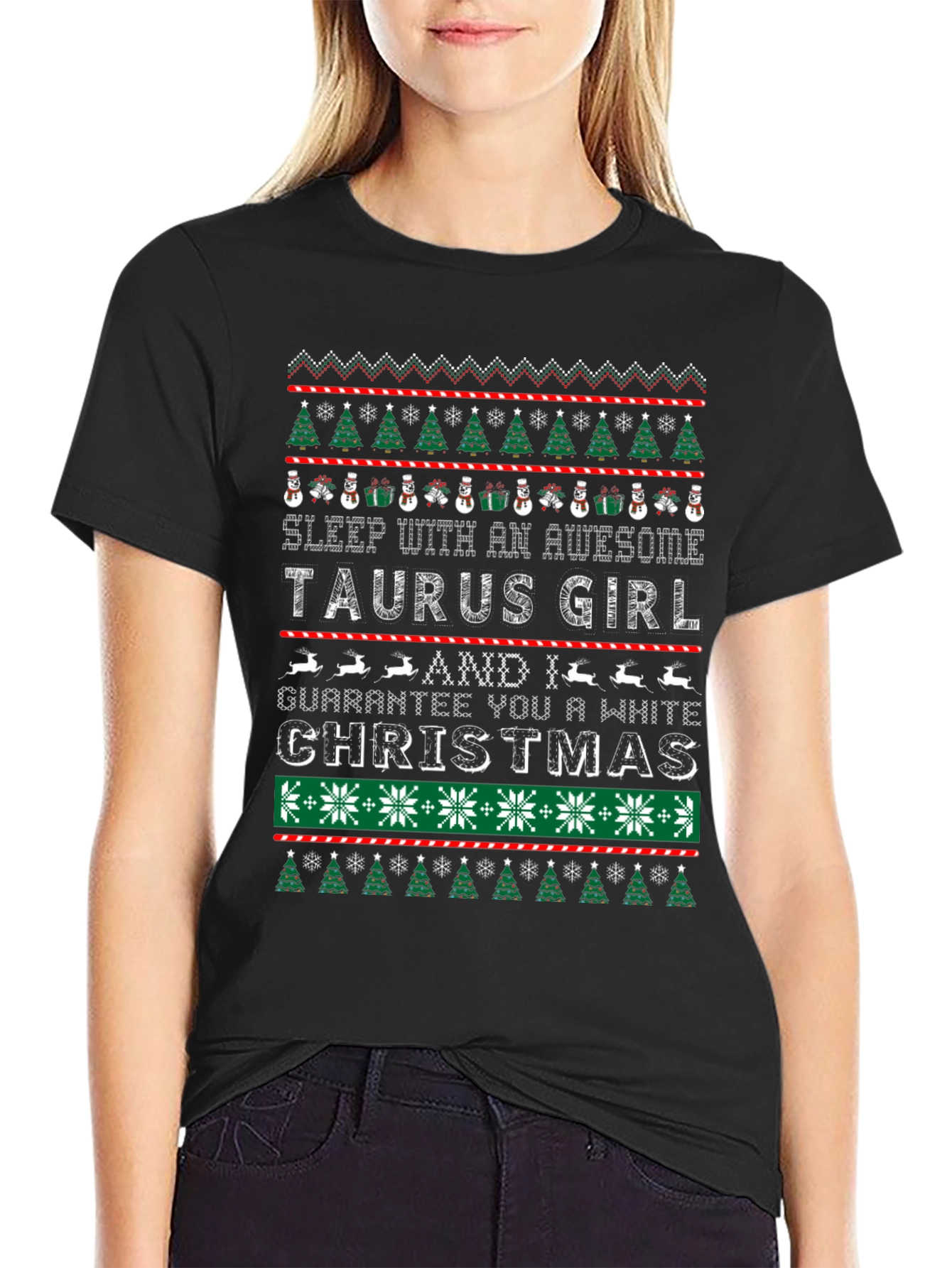 Awesome Taurus Girl Christmas T-Shirt