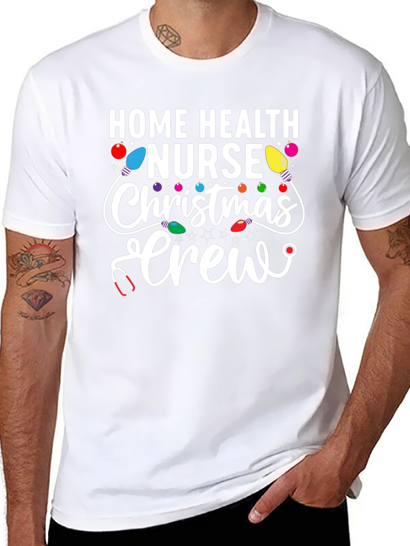 Home Health Nurse Christmas Crew T-Shirt