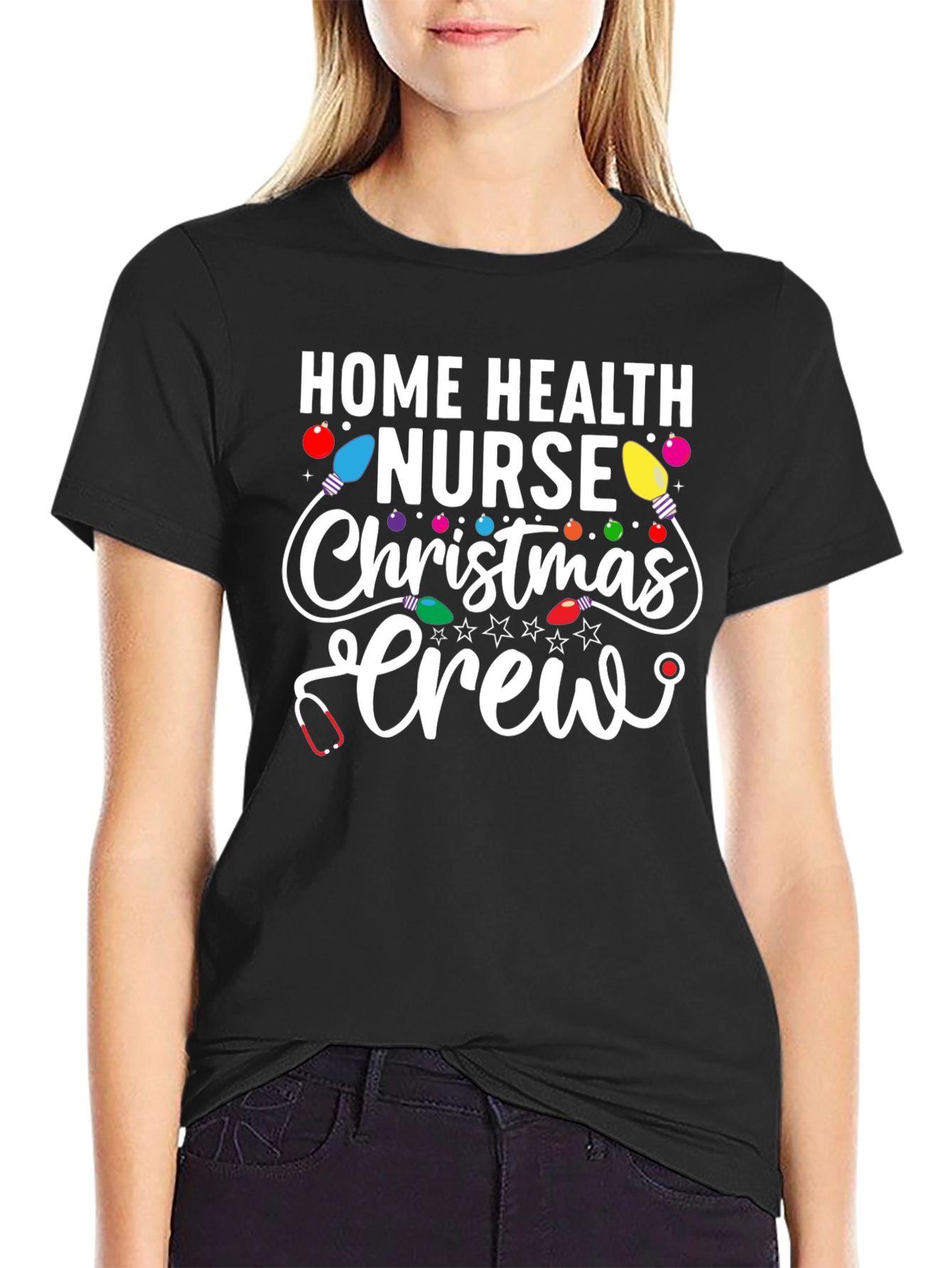 Home Health Nurse Christmas Crew T-Shirt