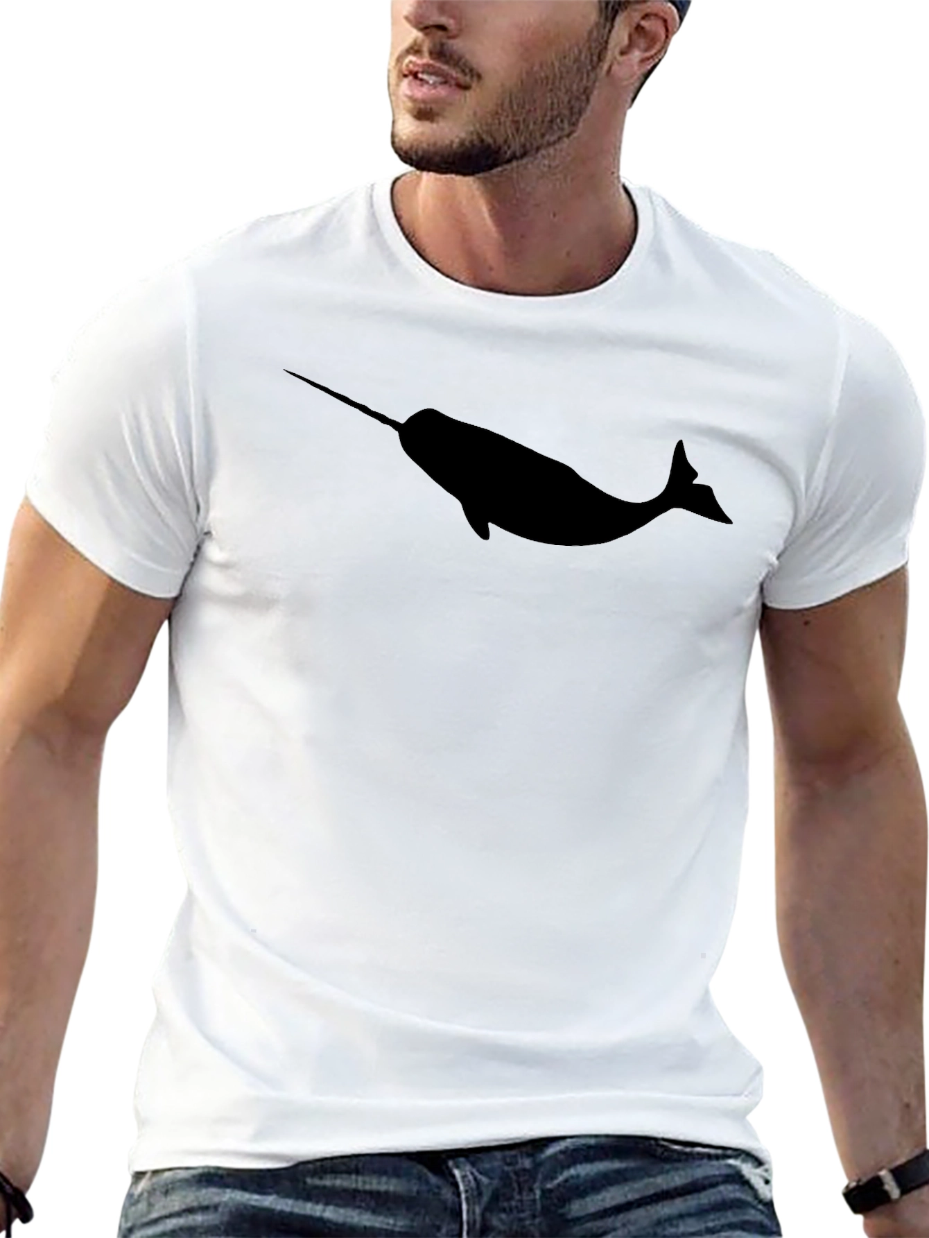 Narwhal Graphic Black T-Shirt