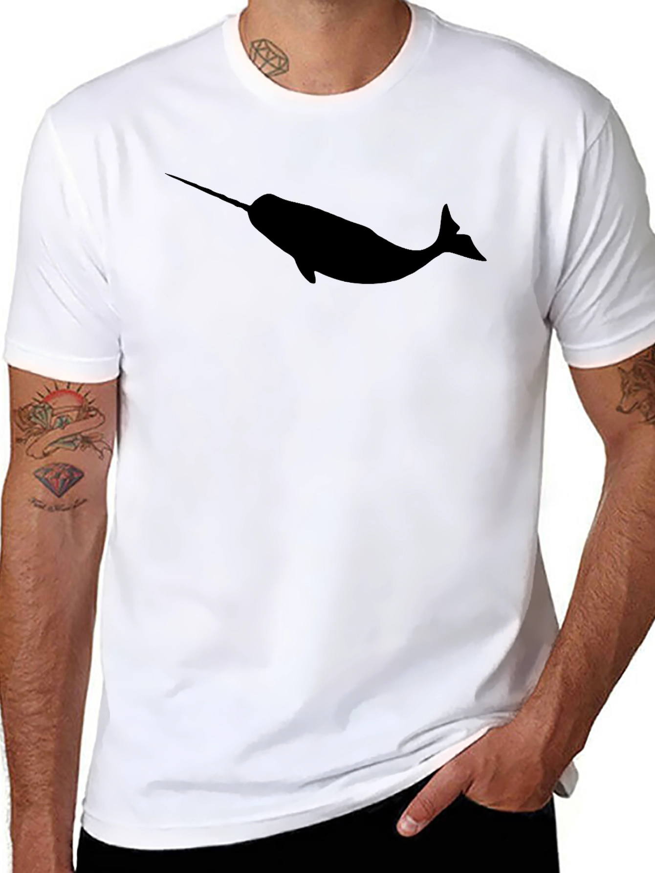 Narwhal Graphic Black T-Shirt