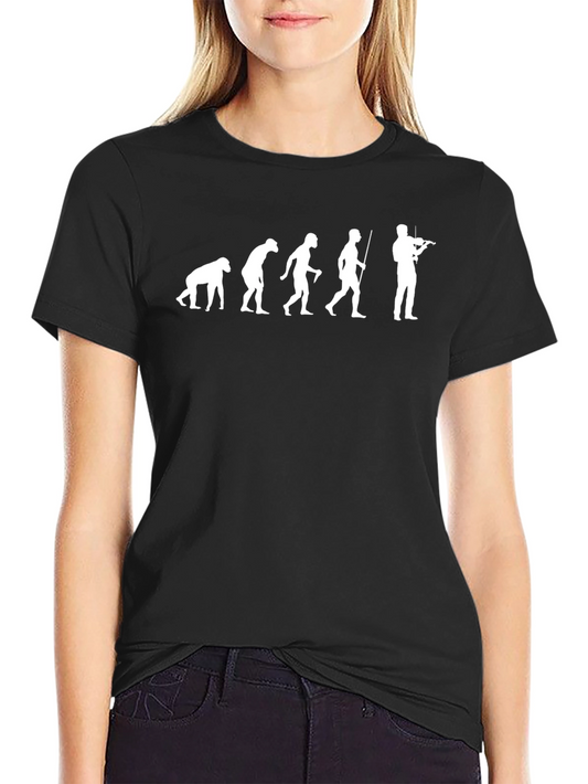 Evolution of Violinist Black T-Shirt