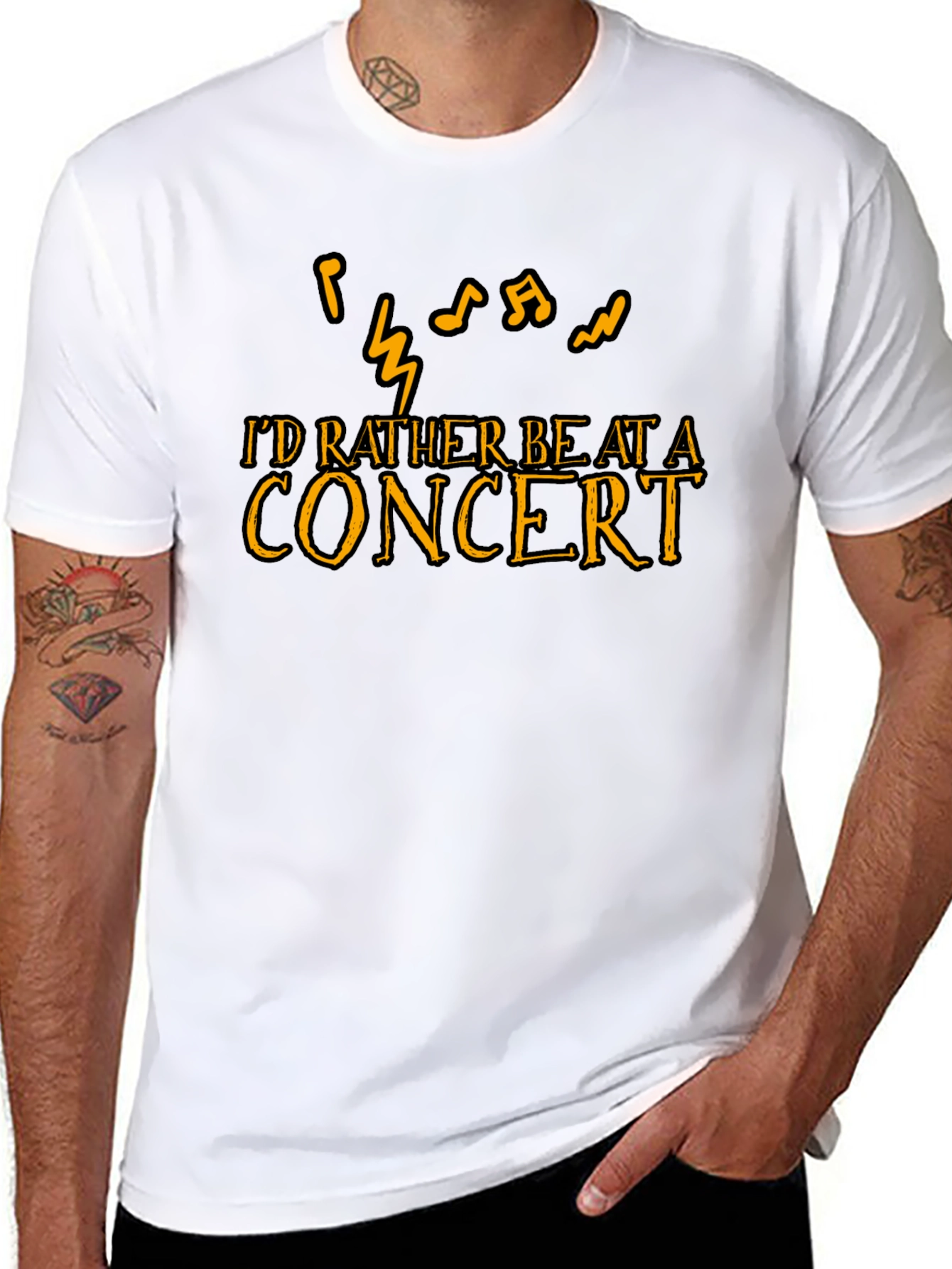 Concert Lover T-Shirt - Music Notes Graphic Tee