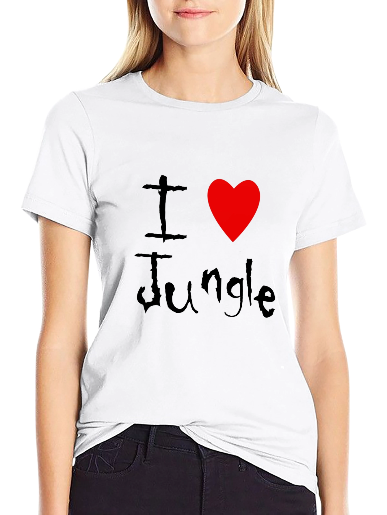 I Love Jungle Black Graphic Tee Shirt