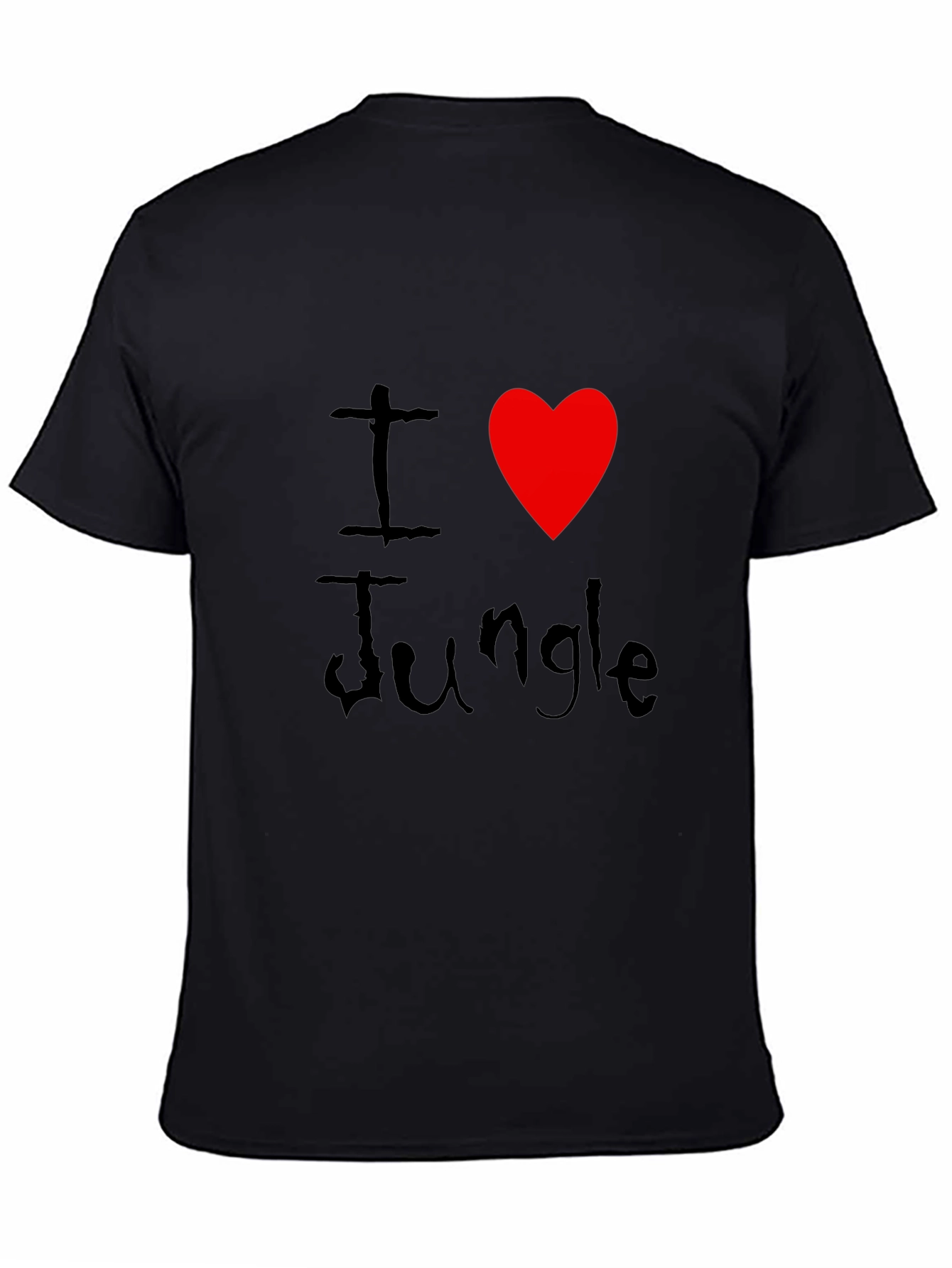 I Love Jungle Black Graphic Tee Shirt