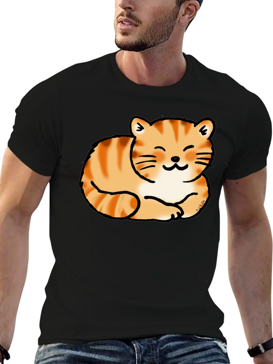 Cute Cat Nap T-Shirt - Black Tee