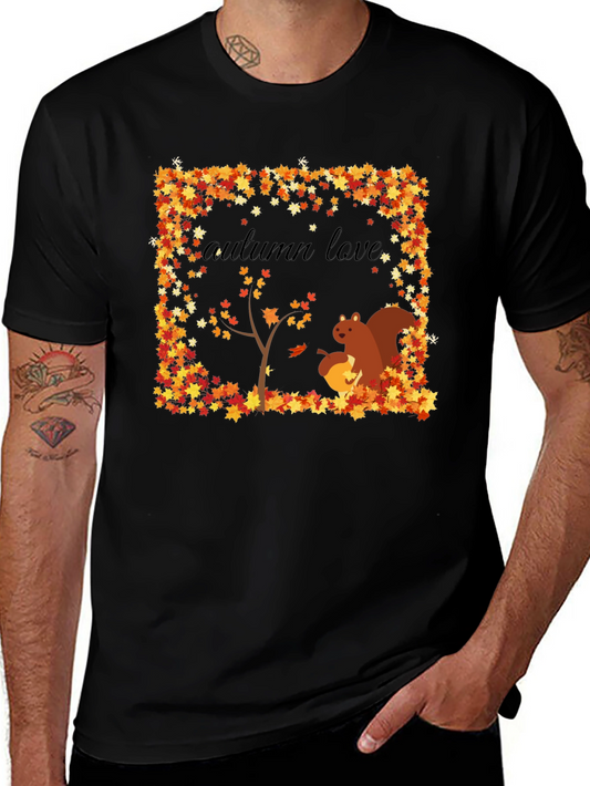Autumn Love Squirrel Graphic Tee