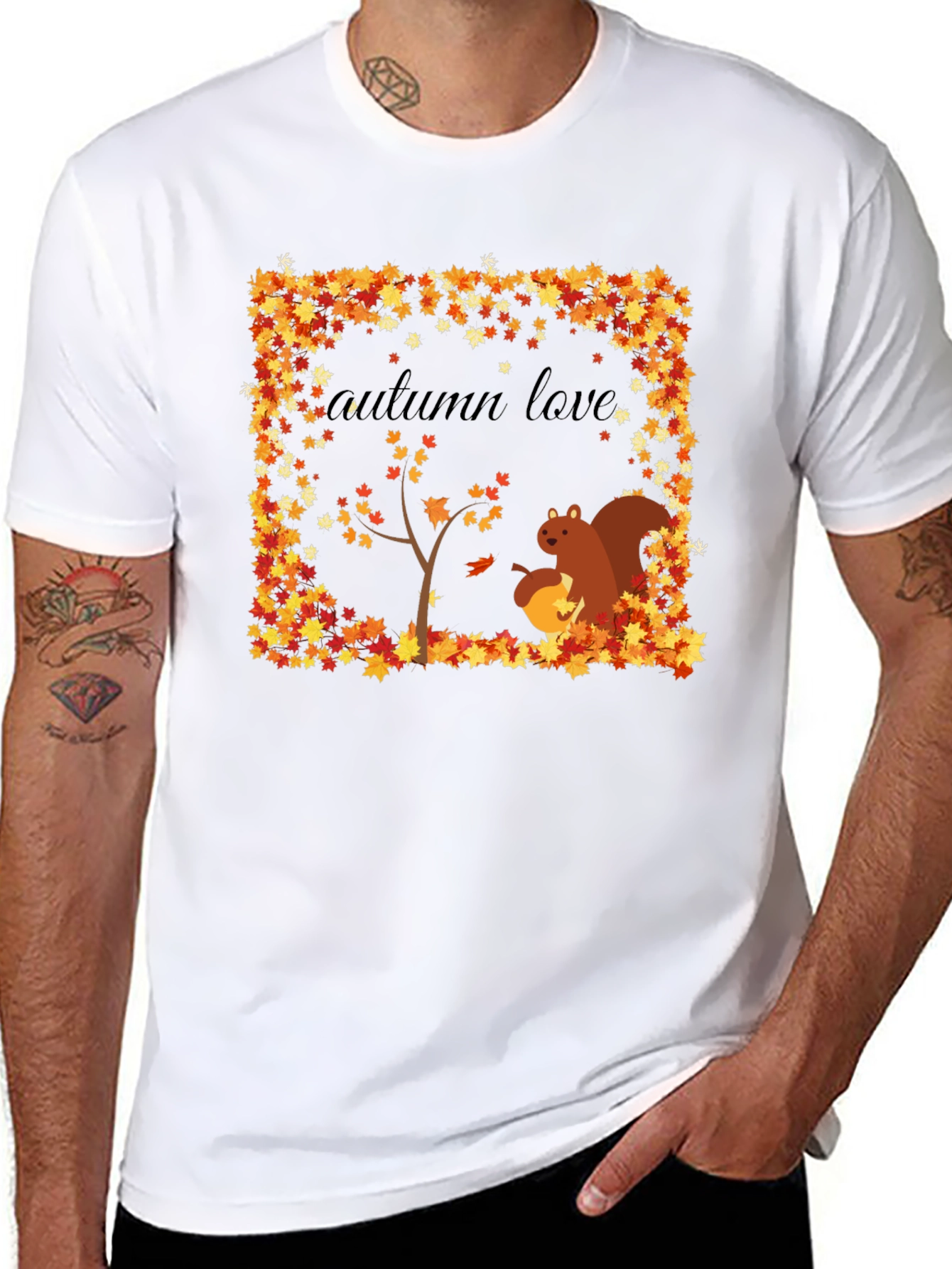 Autumn Love Squirrel Graphic Tee