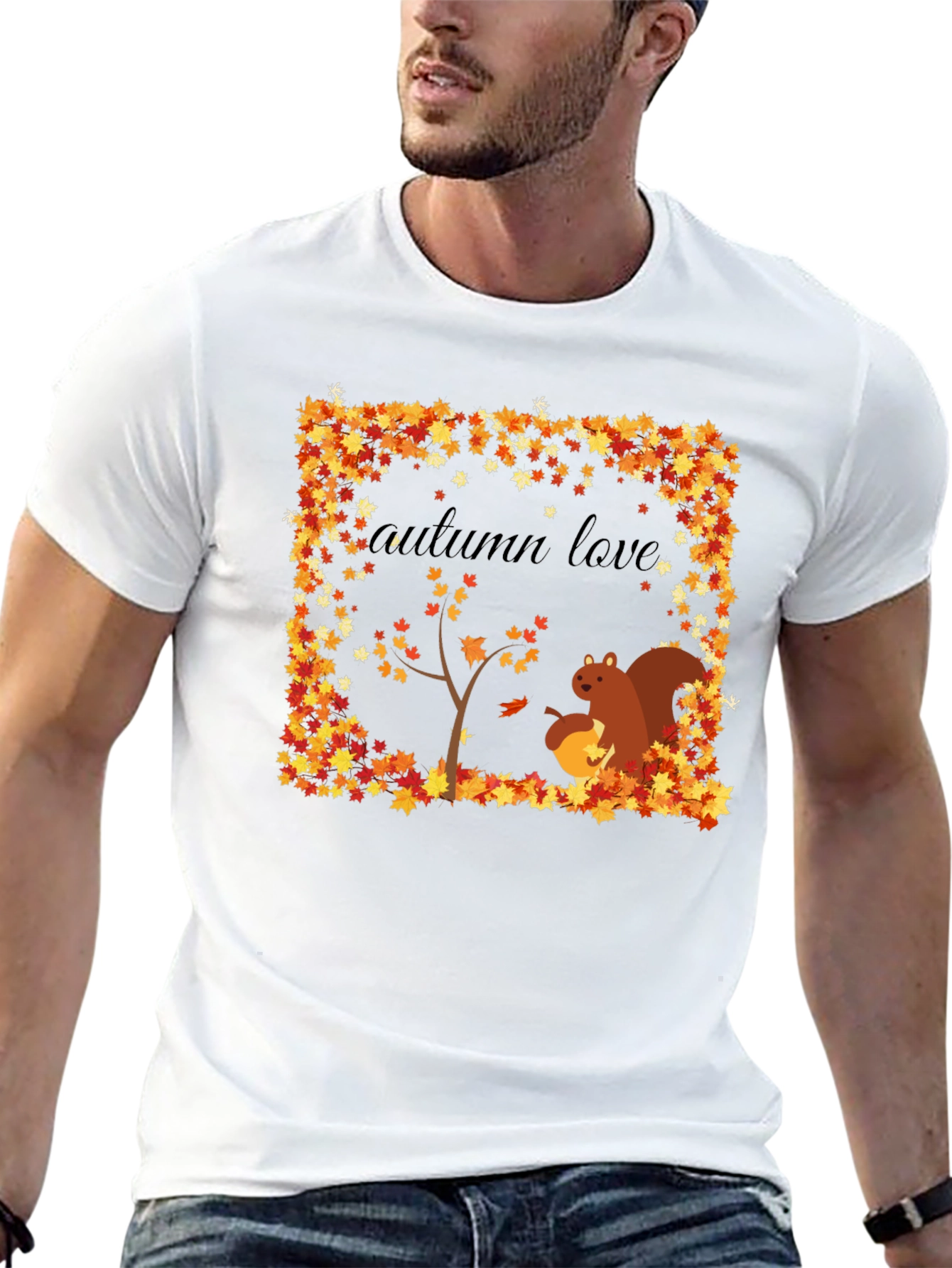 Autumn Love Squirrel Graphic Tee