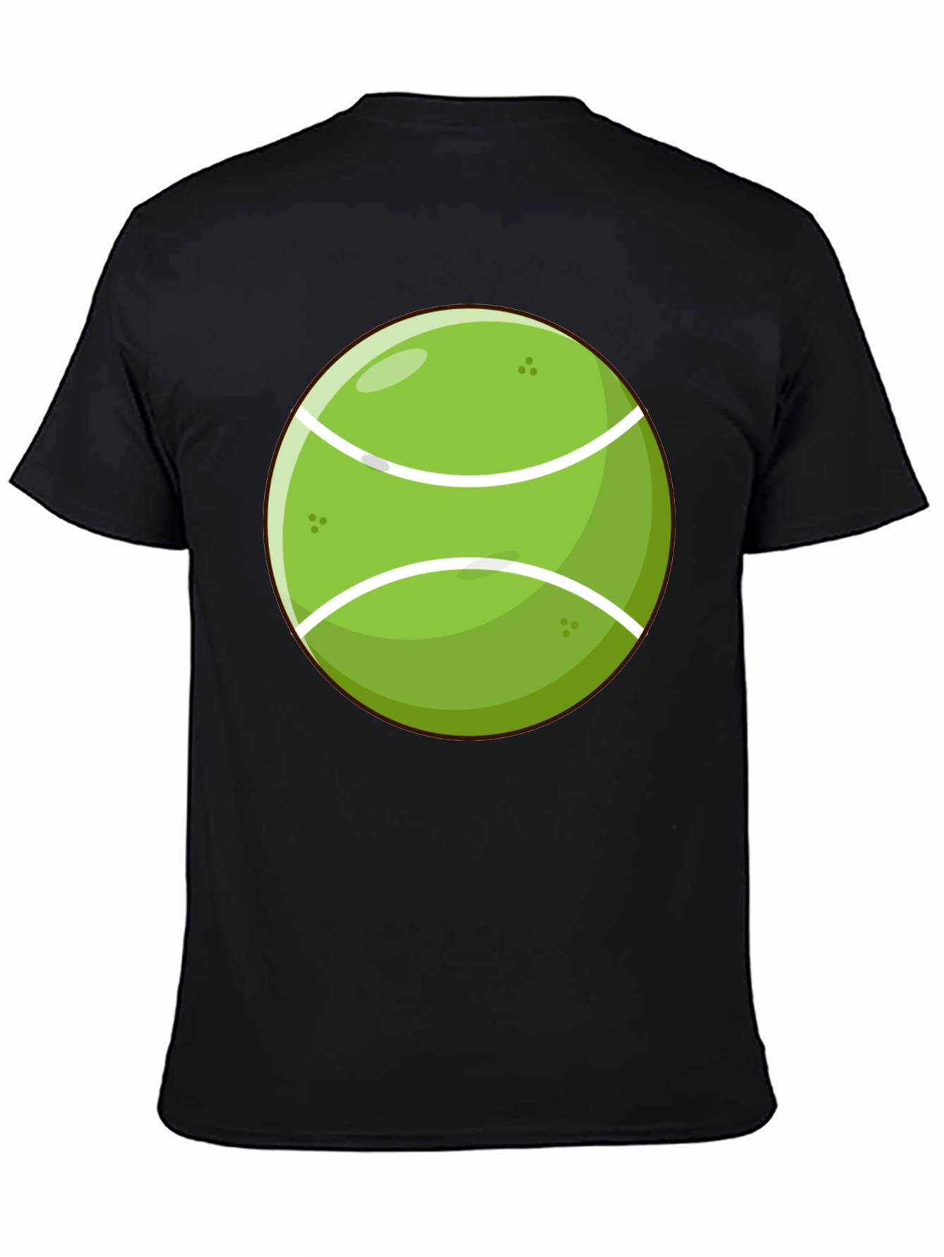 Tennis Ball Graphic Tee - Black Cotton Shirt