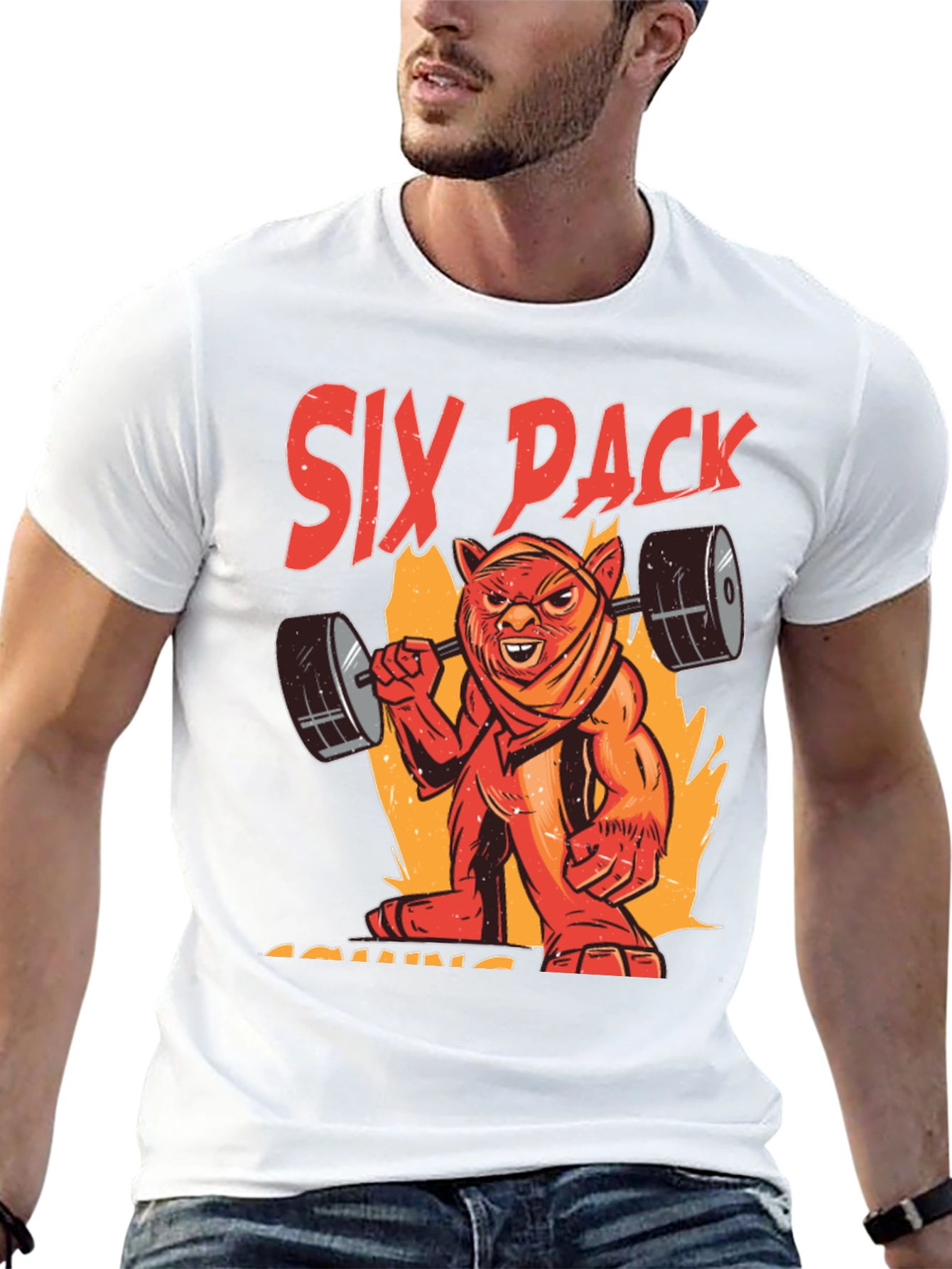 Six Pack Coming T-Shirt - Gym Beast Design