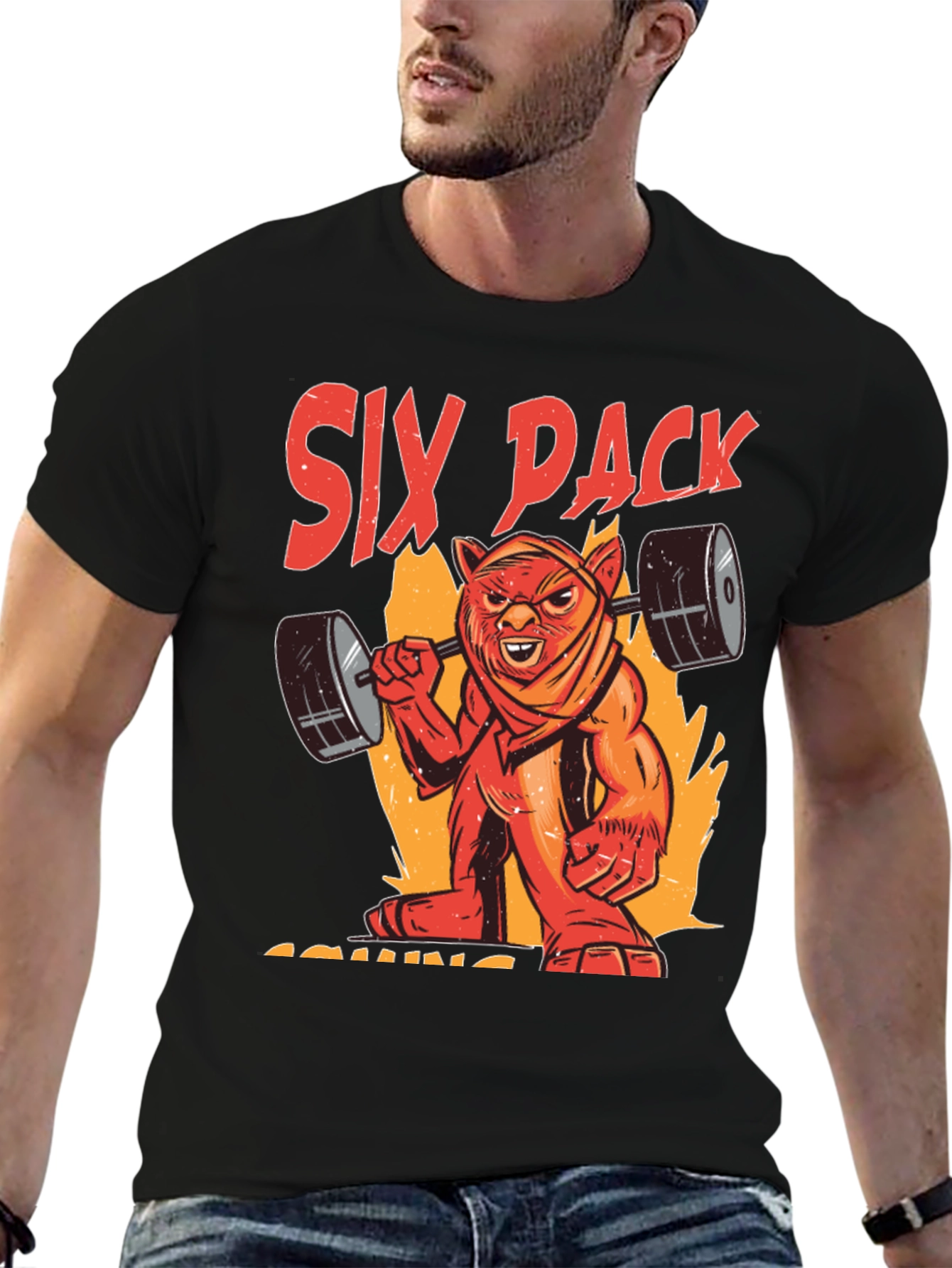 Six Pack Coming T-Shirt - Gym Beast Design