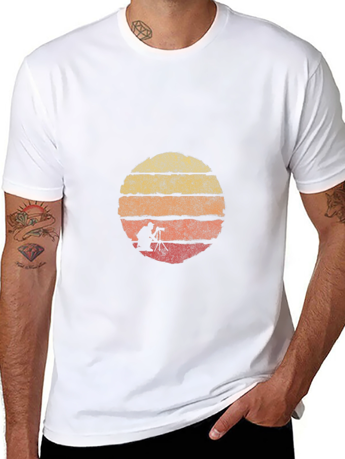 Retro Photographer Sunset Graphic Tee